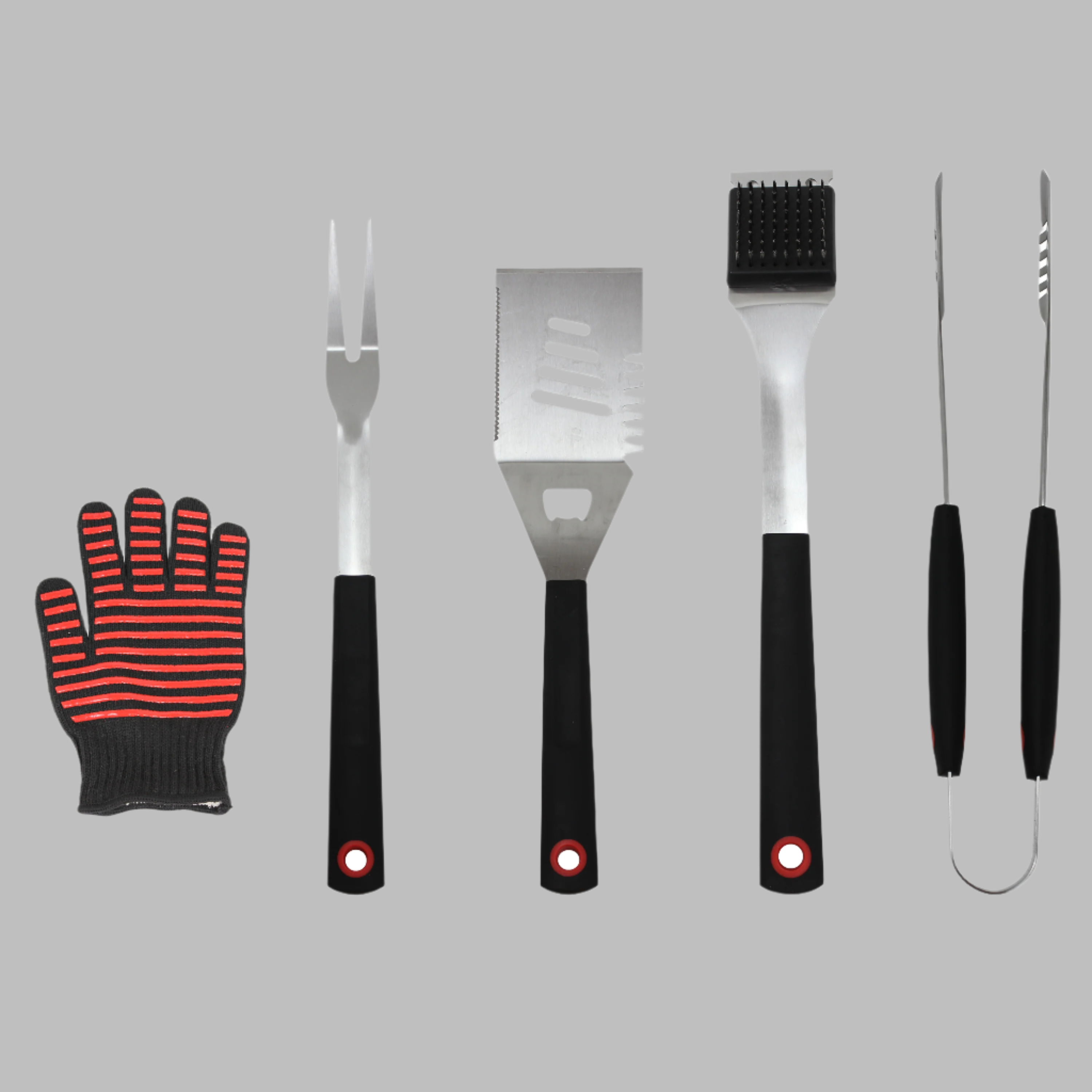 5Pc BBQ / Braai Tool Set With Case