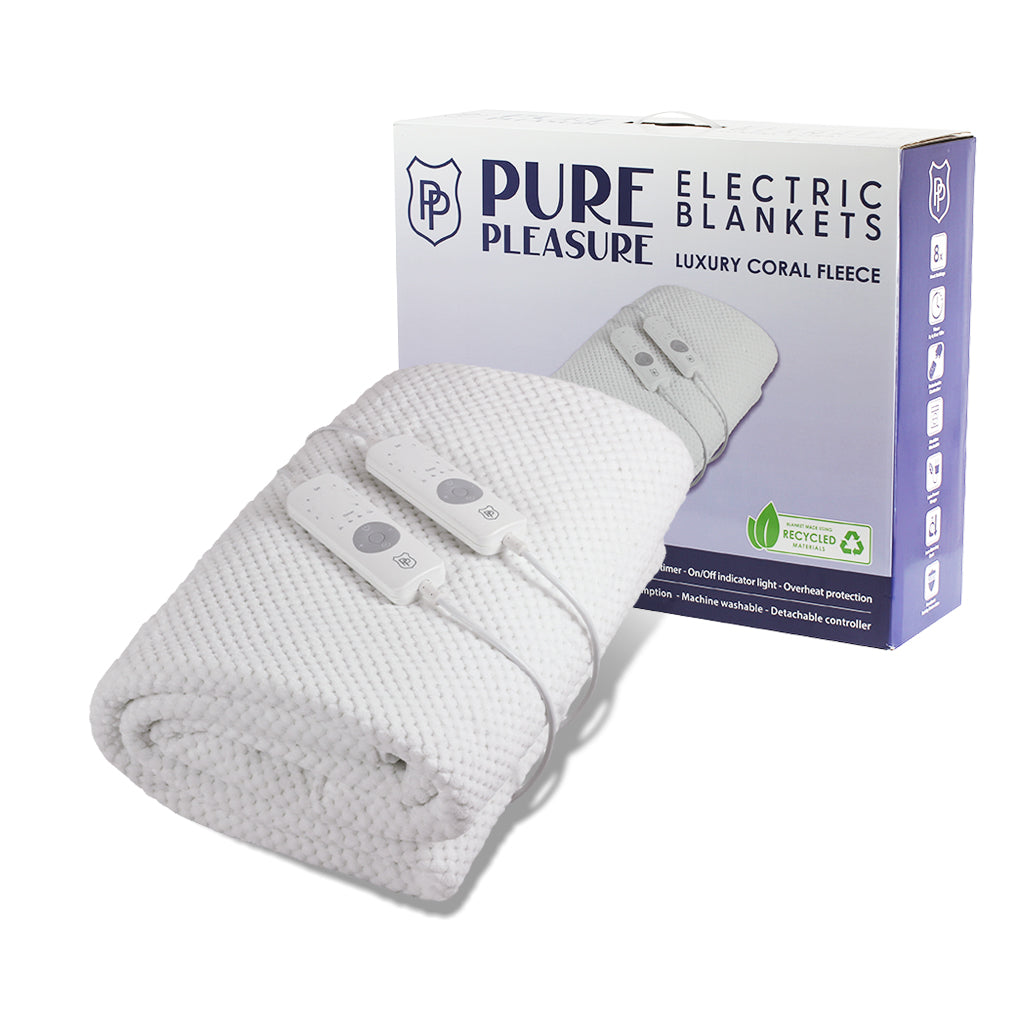 Coral Fleece Fitted Electric Blanket | 8 Heat & Timer