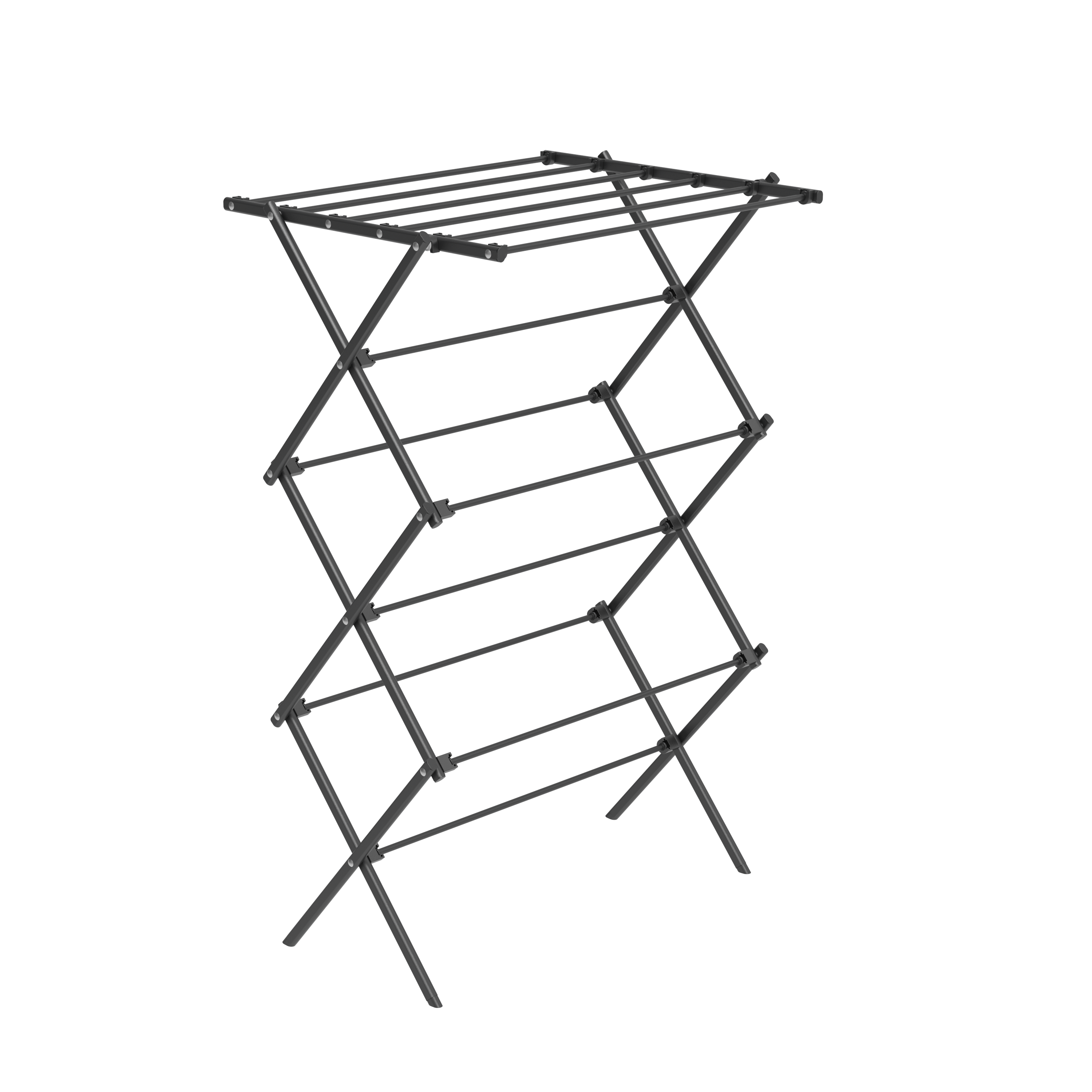 3-Tier Clothes Drying Stand | Metal | 9.5m Space | Foldable | Black