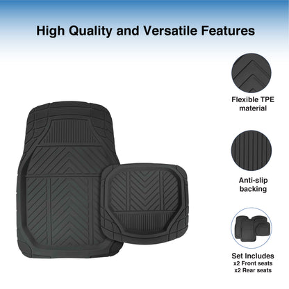 4PC DEEP TROUGH CAR FLOOR MAT SET