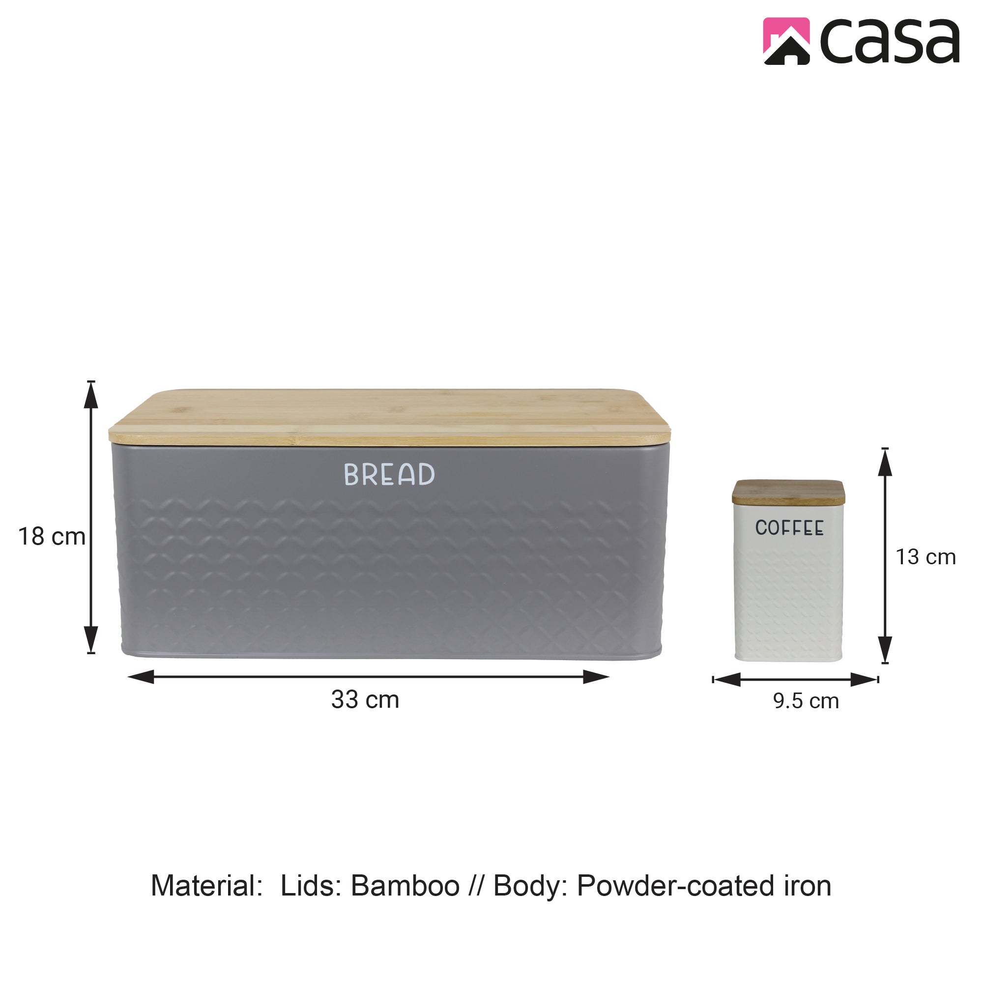 Bread Bin & 3Pc Canister Set - Monza