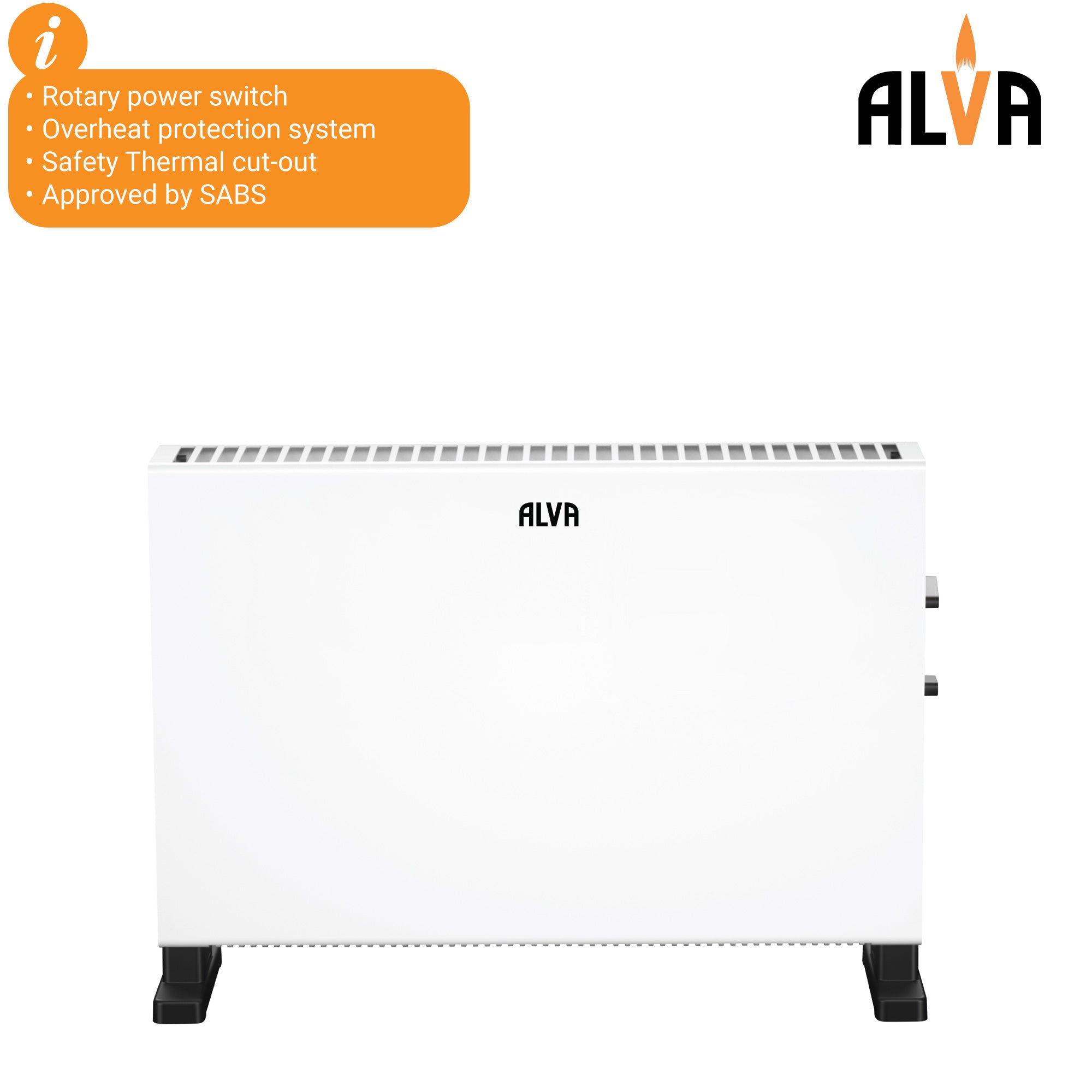 Electric Convection Heater - White | Smooth Design | 2000W