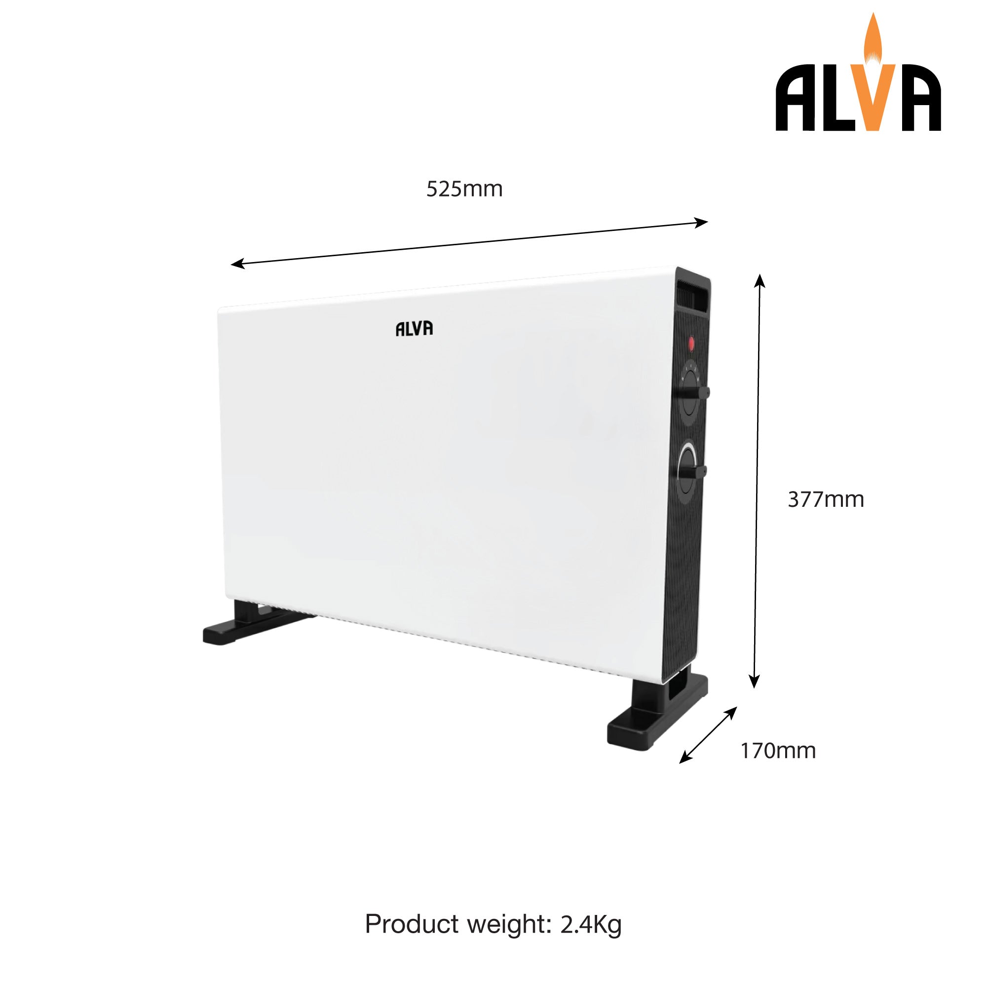 Electric Convection Heater - White | Smooth Design | 2000W