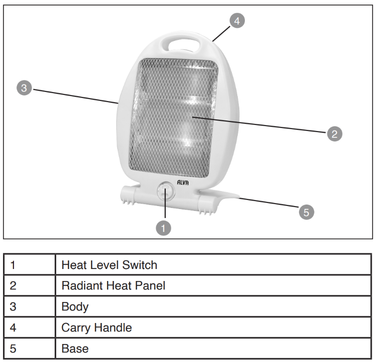 Electric Quartz Heater 800W