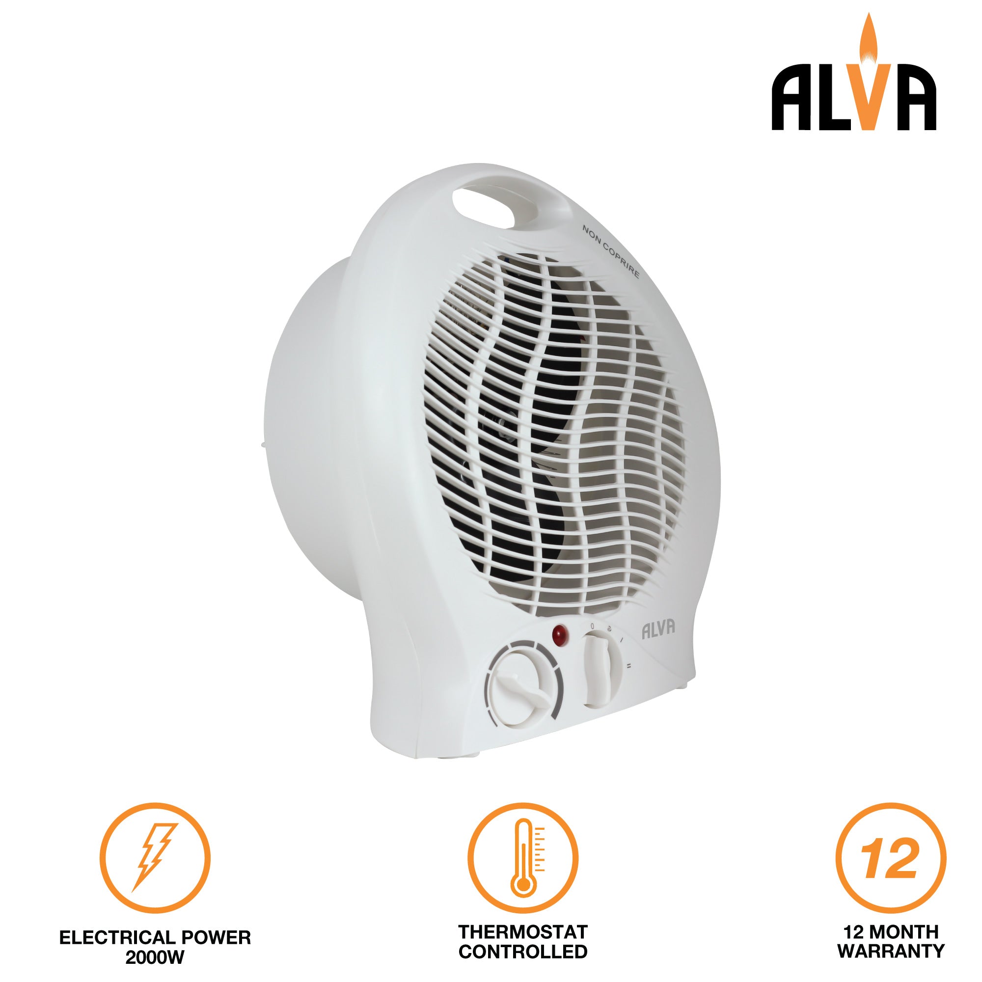 Electric Fan Heater | 2000W | White