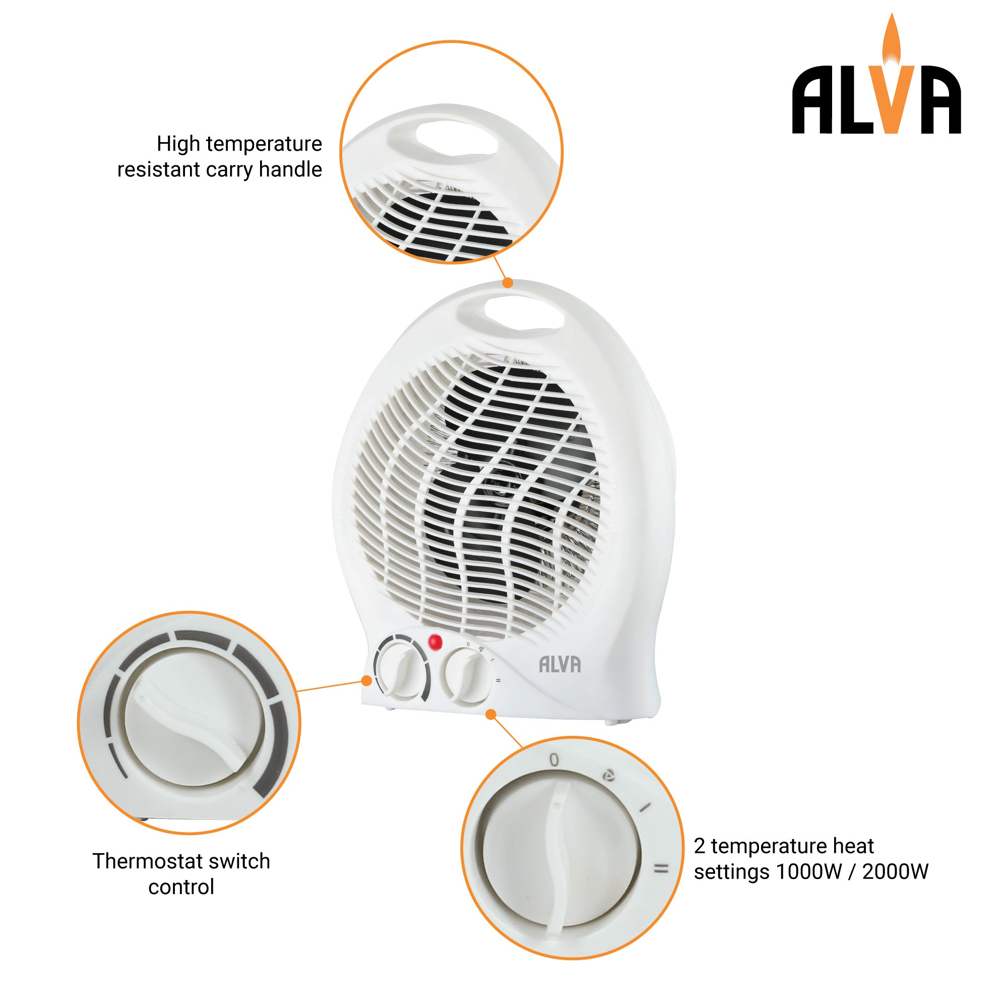 Electric Fan Heater | 2000W | White