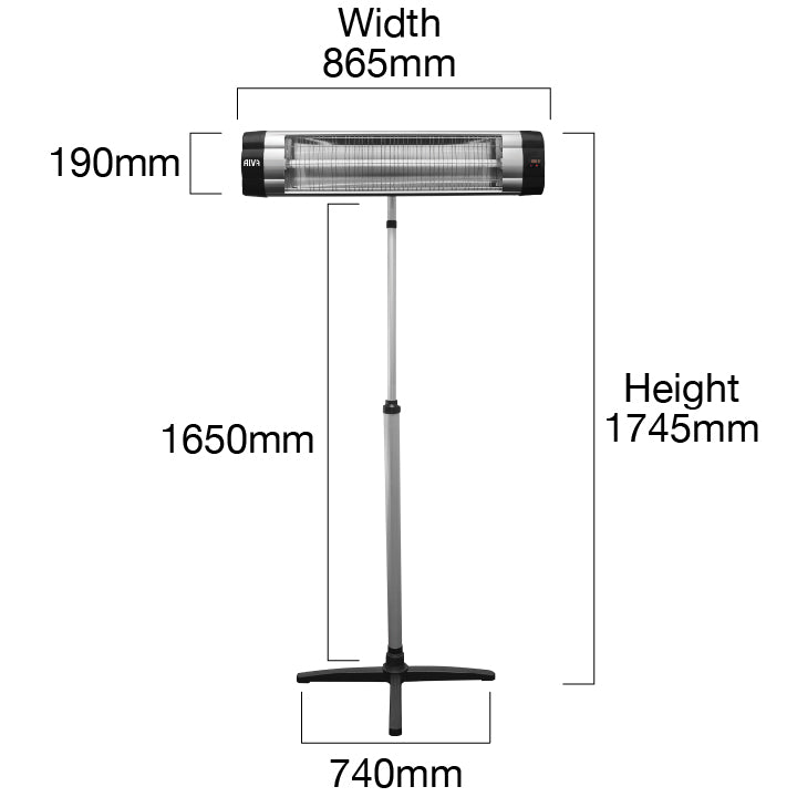 ELECTRIC INFRARED HEATER W/TELESCOPIC STAND & REMOTE CONTROL