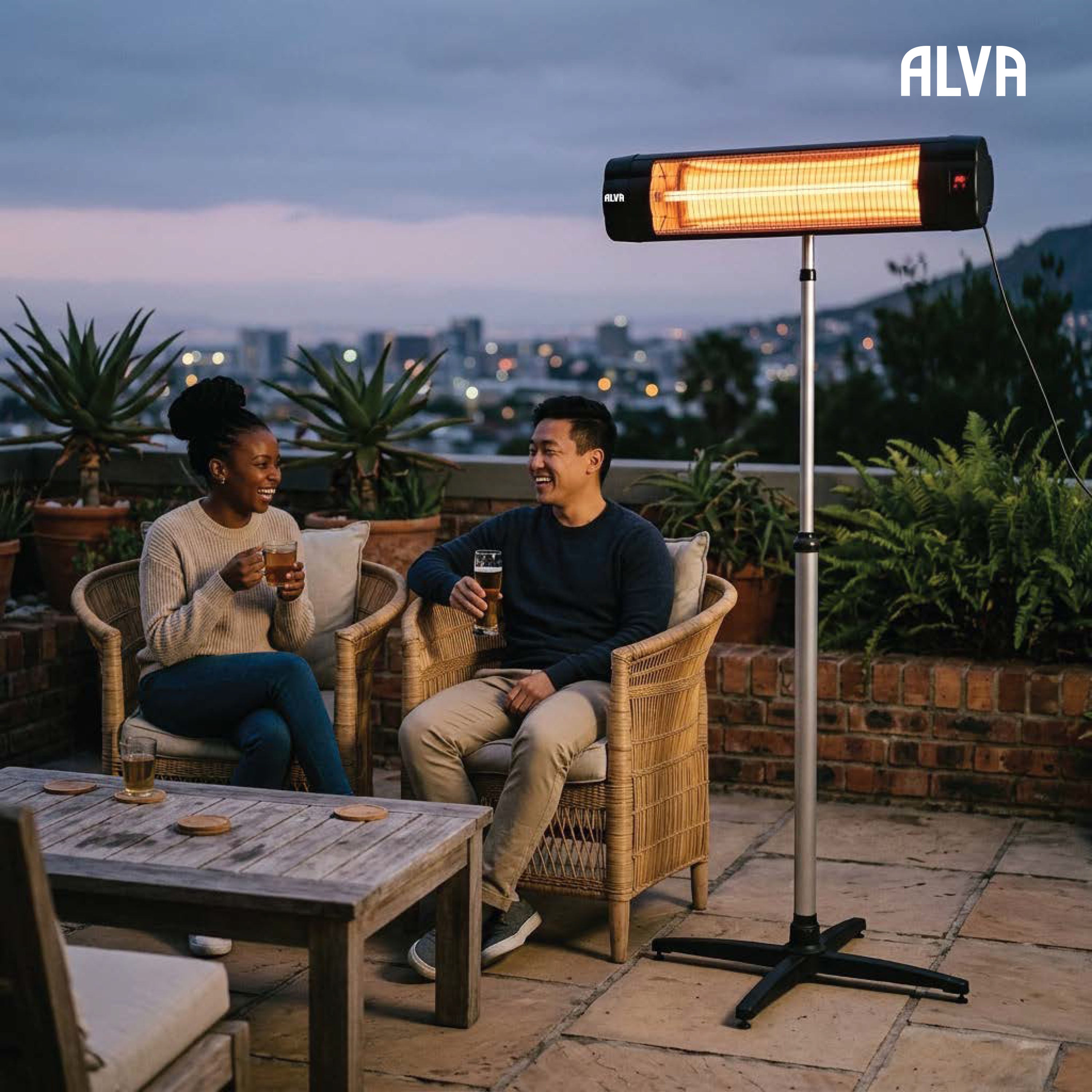 Electric Infrared Heater | Telescopic Stand & Remote Control | Wall-mountable