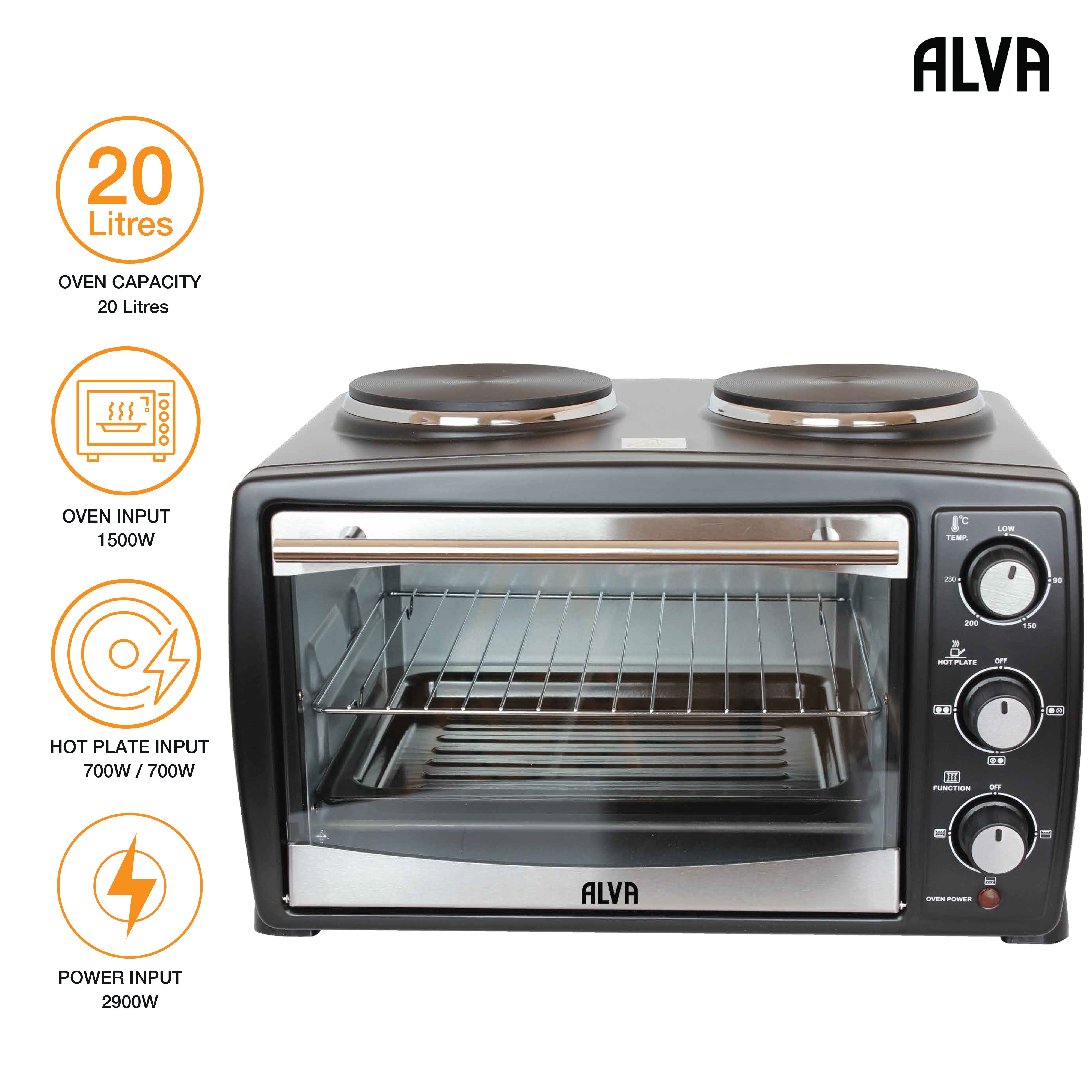 Mini Kitchen - 20L Electric Oven With 2 Plate Stove