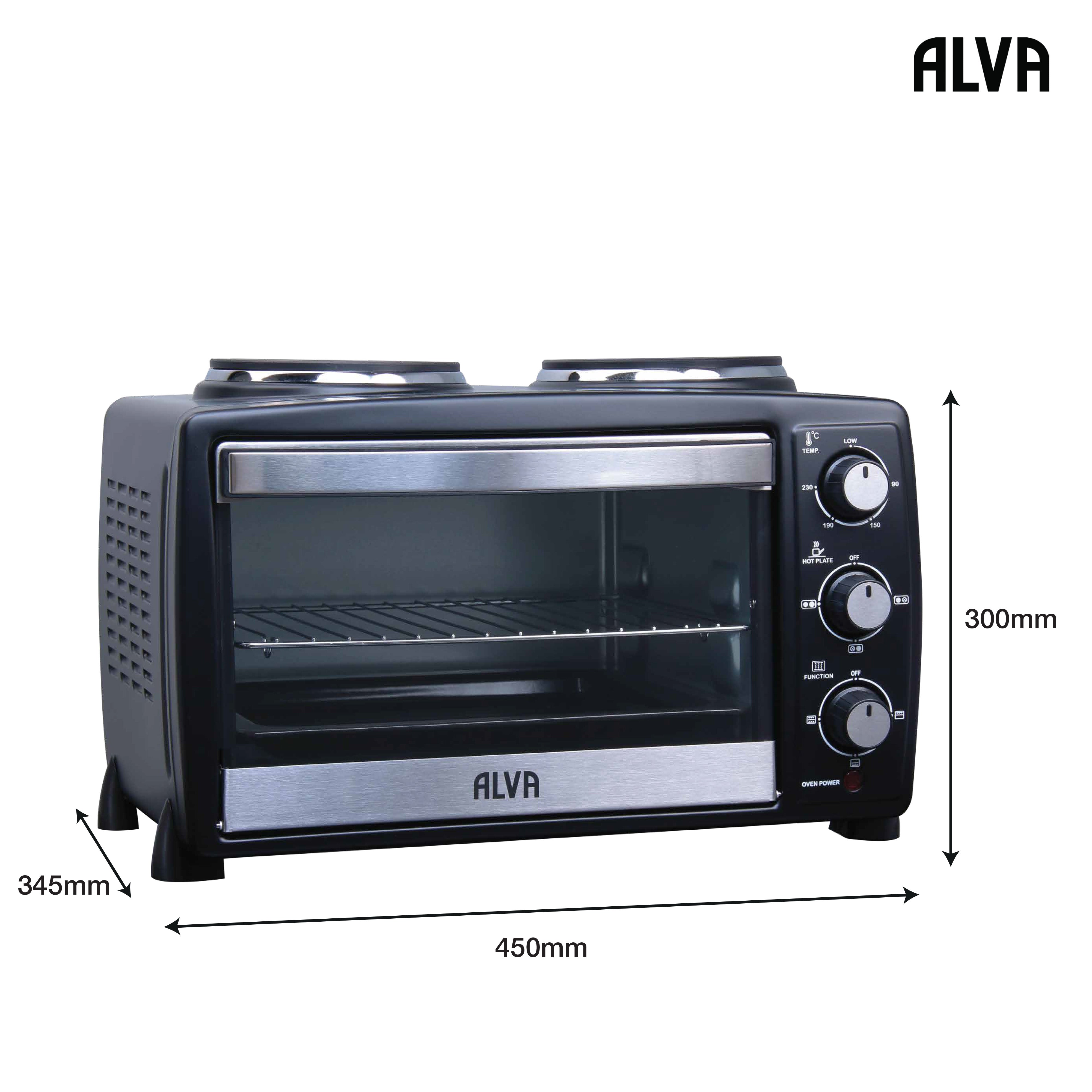 Mini Kitchen - 20L Electric Oven With 2 Plate Stove