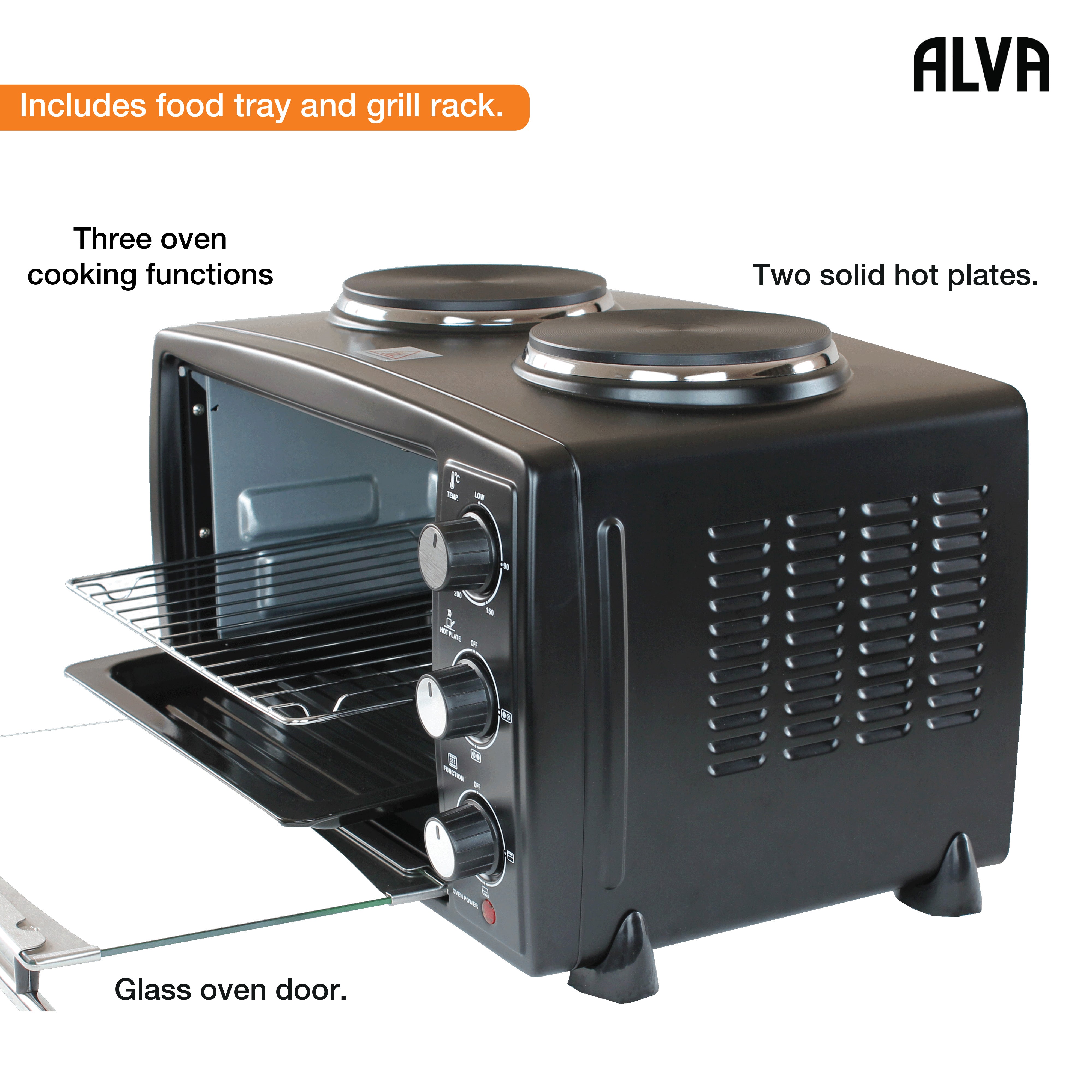 Mini Kitchen - 20L Electric Oven With 2 Plate Stove