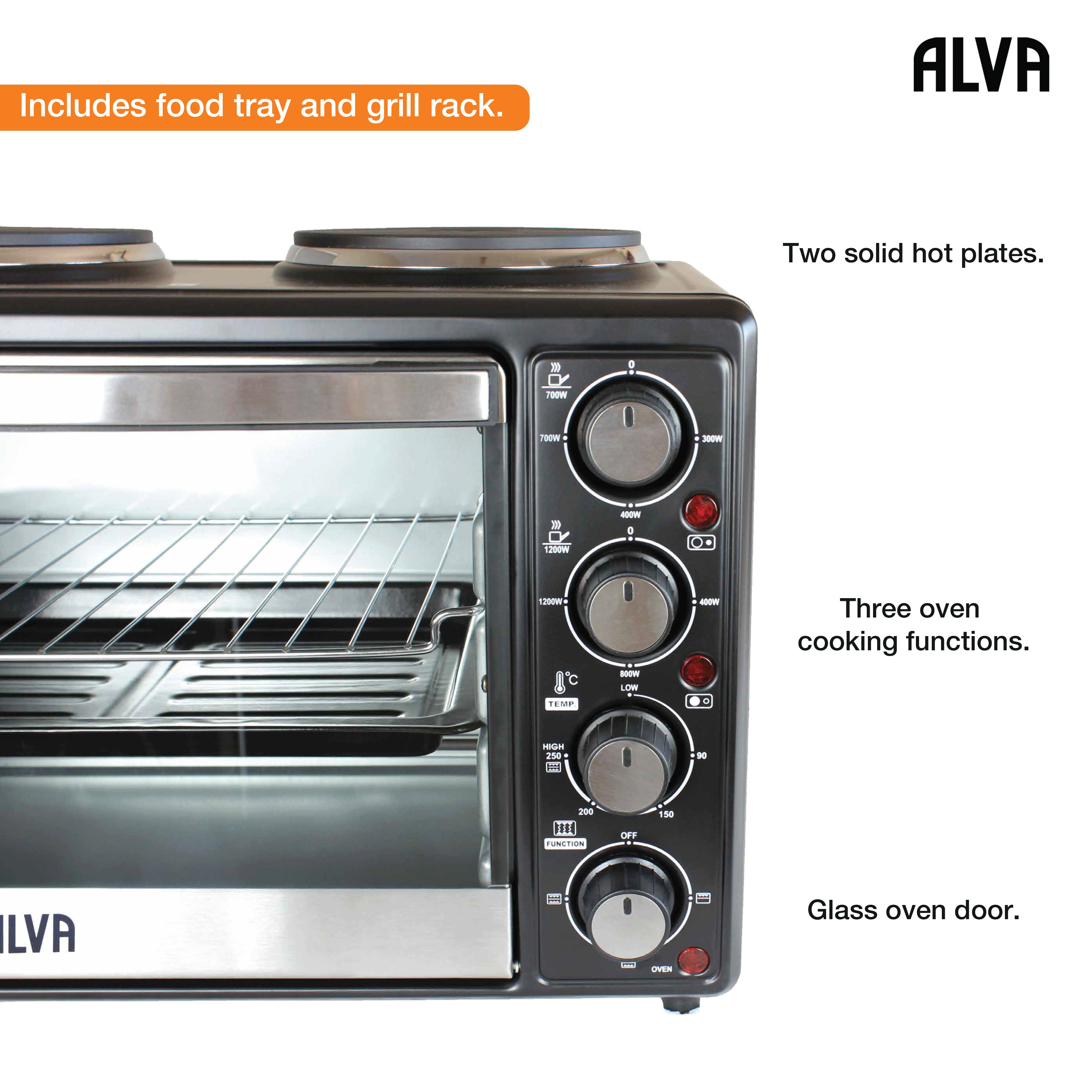 Mini Kitchen - 25L Electric Oven With 2 Plate Stove