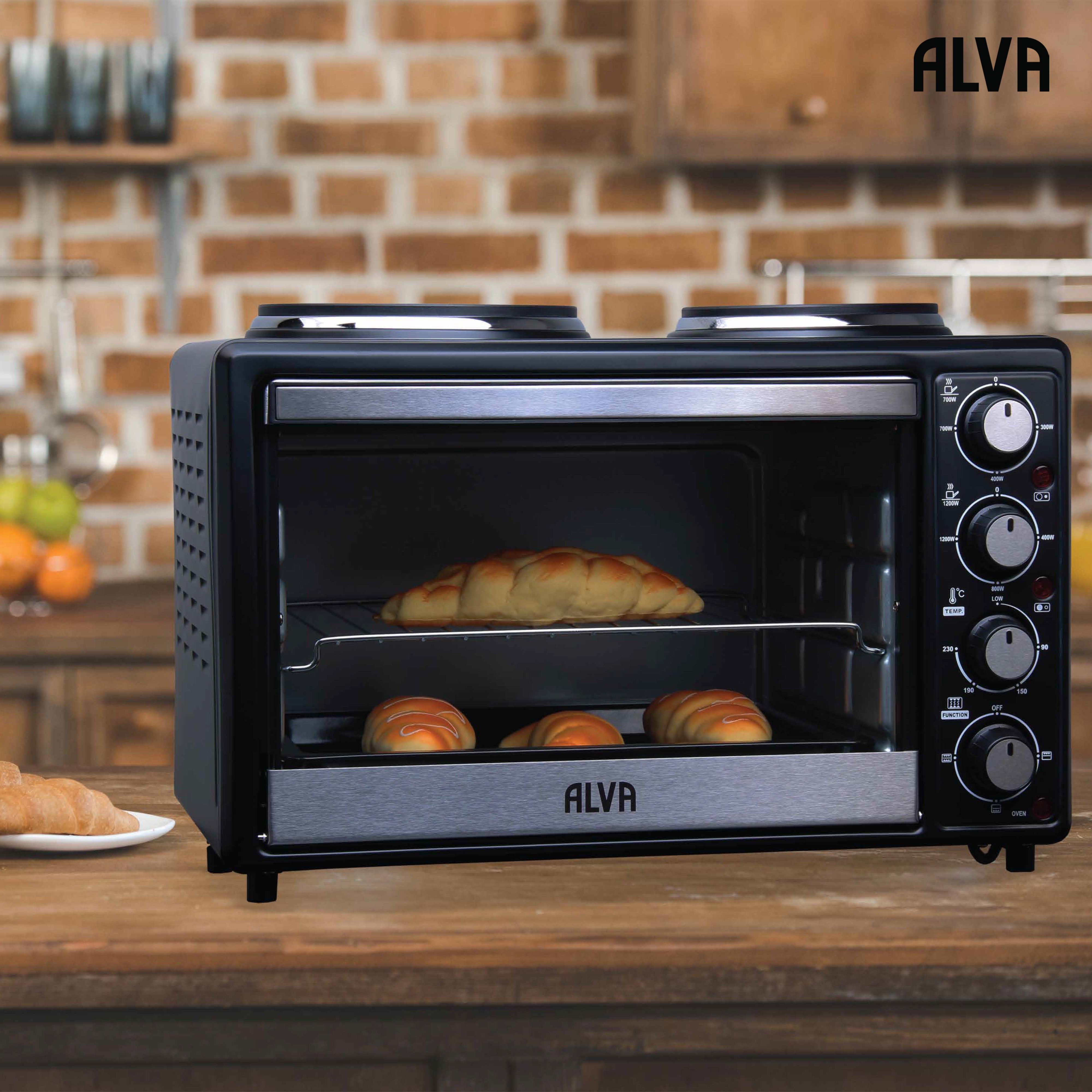 Mini Kitchen - 25L Electric Oven With 2 Plate Stove