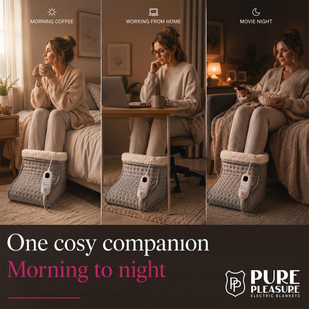 Electric Heated Foot Warmer | Detachable Controller with 4 Heat Settings
