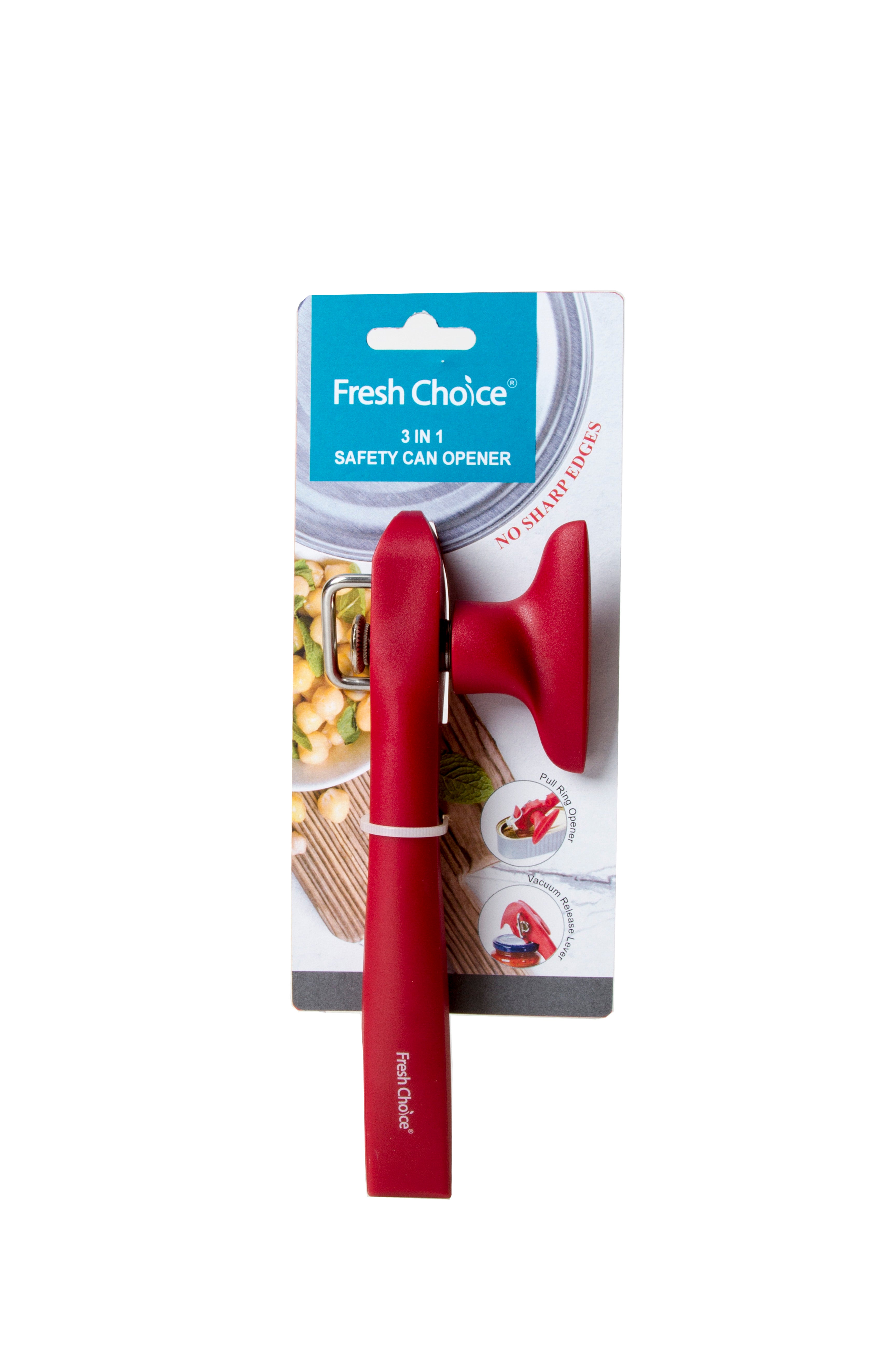 Fresh Choice 3-in-1 Safety Can Opener | No Sharp Edges