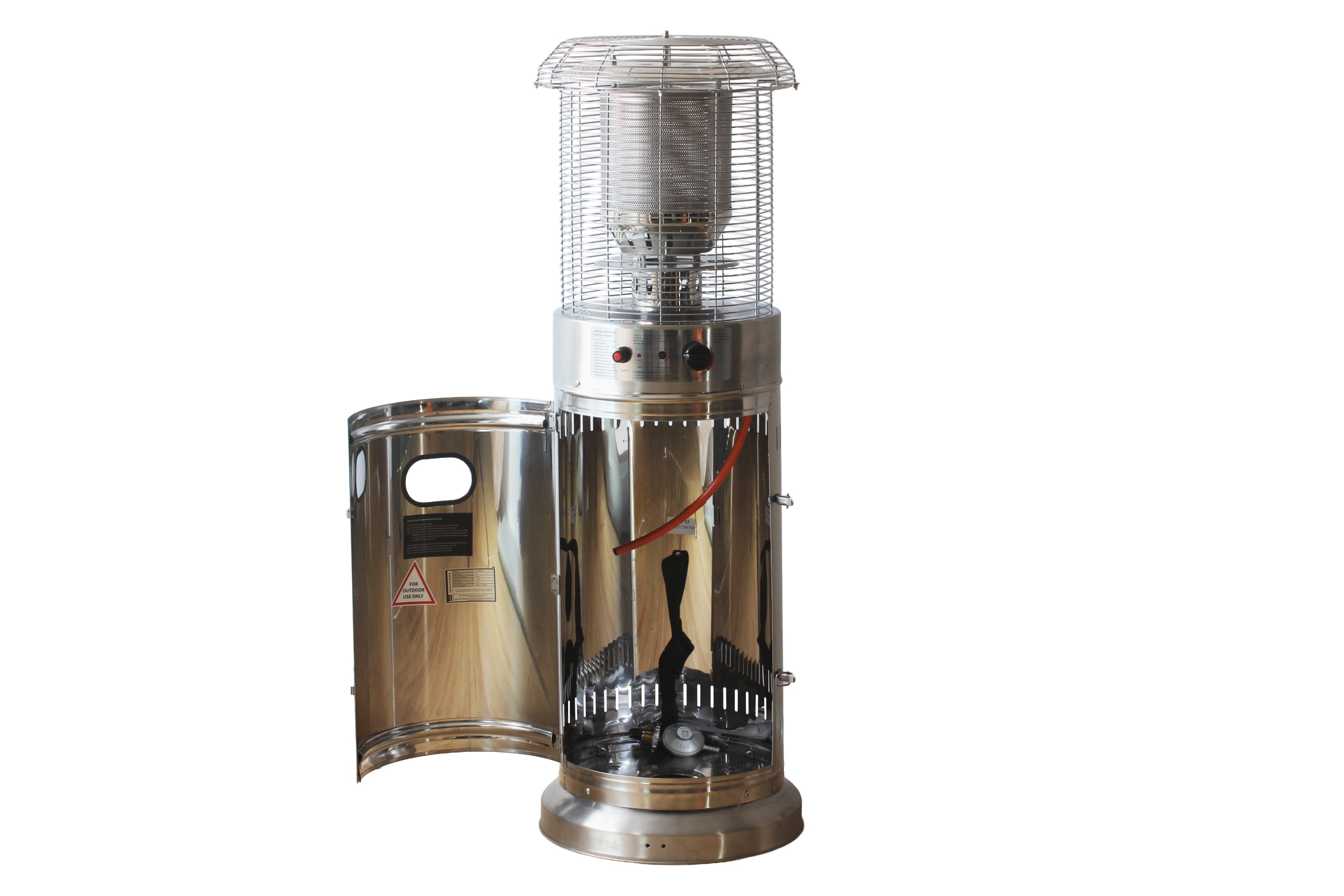 Short Stand Gas Patio Heater 1.35m - Stainless Steel