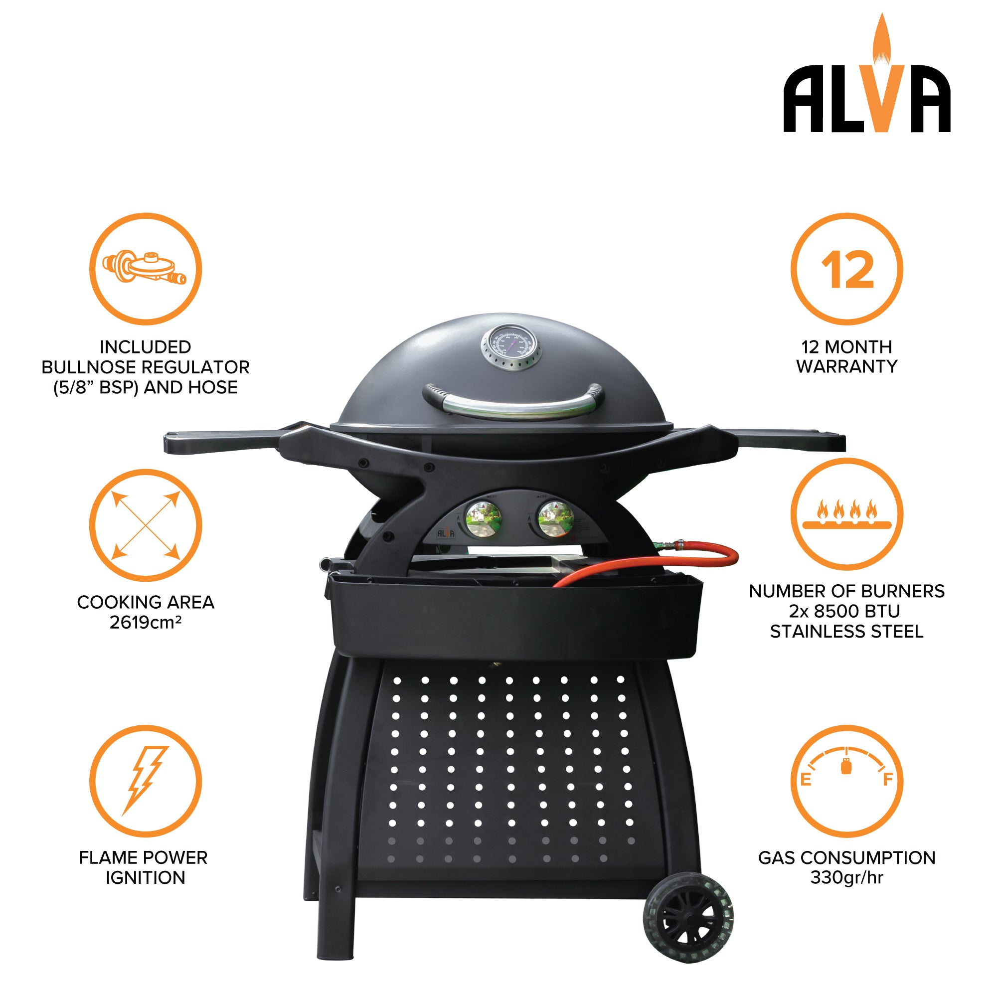 Mondo 2-Burner Gas BBQ & Cart