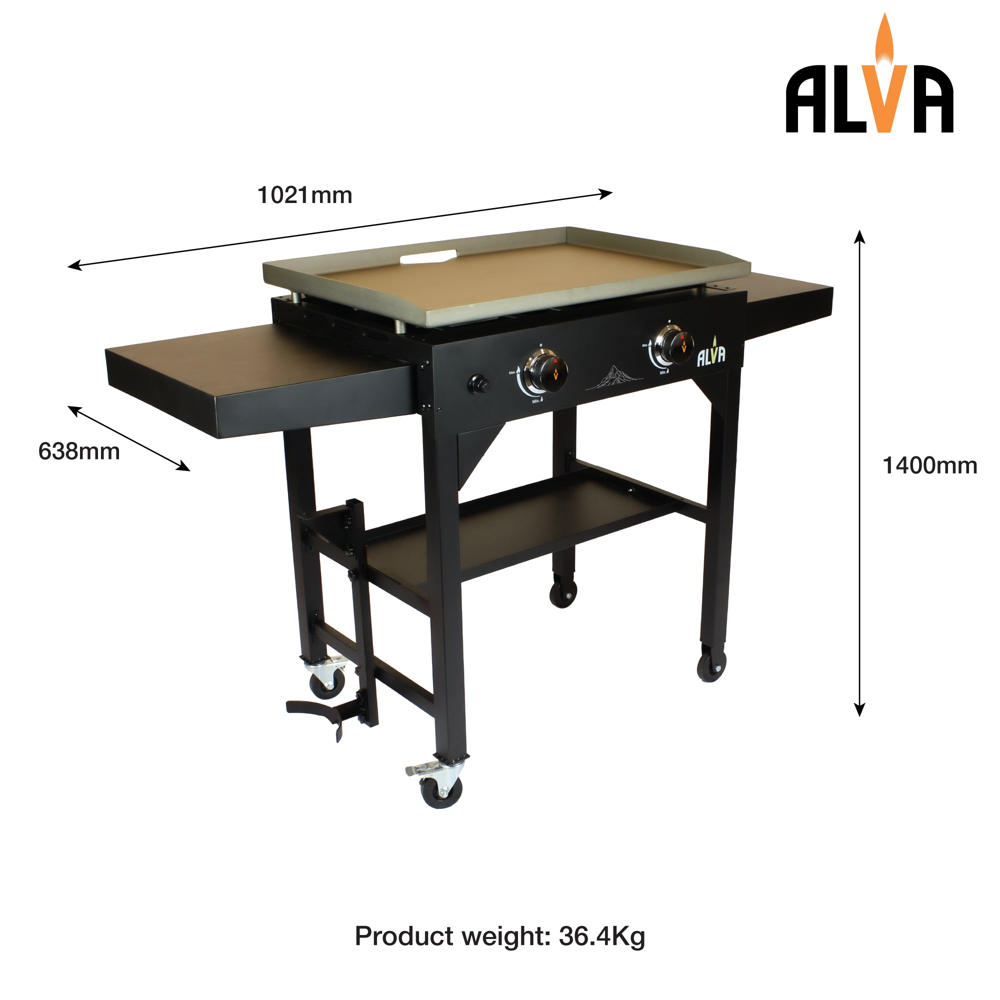 Olympus 2-Burner Gas Griddle BBQ Station