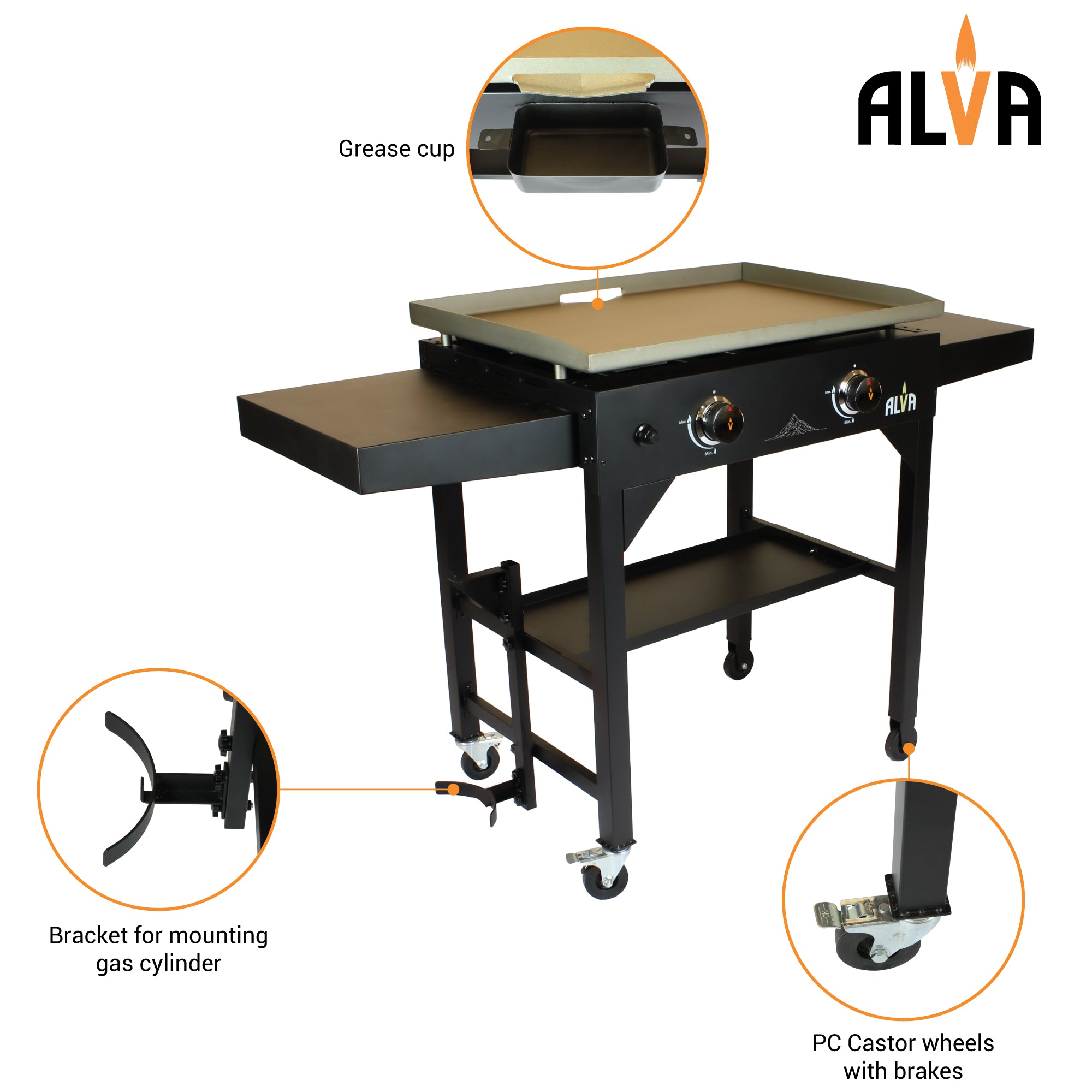 Olympus 2-Burner Gas Griddle BBQ Station