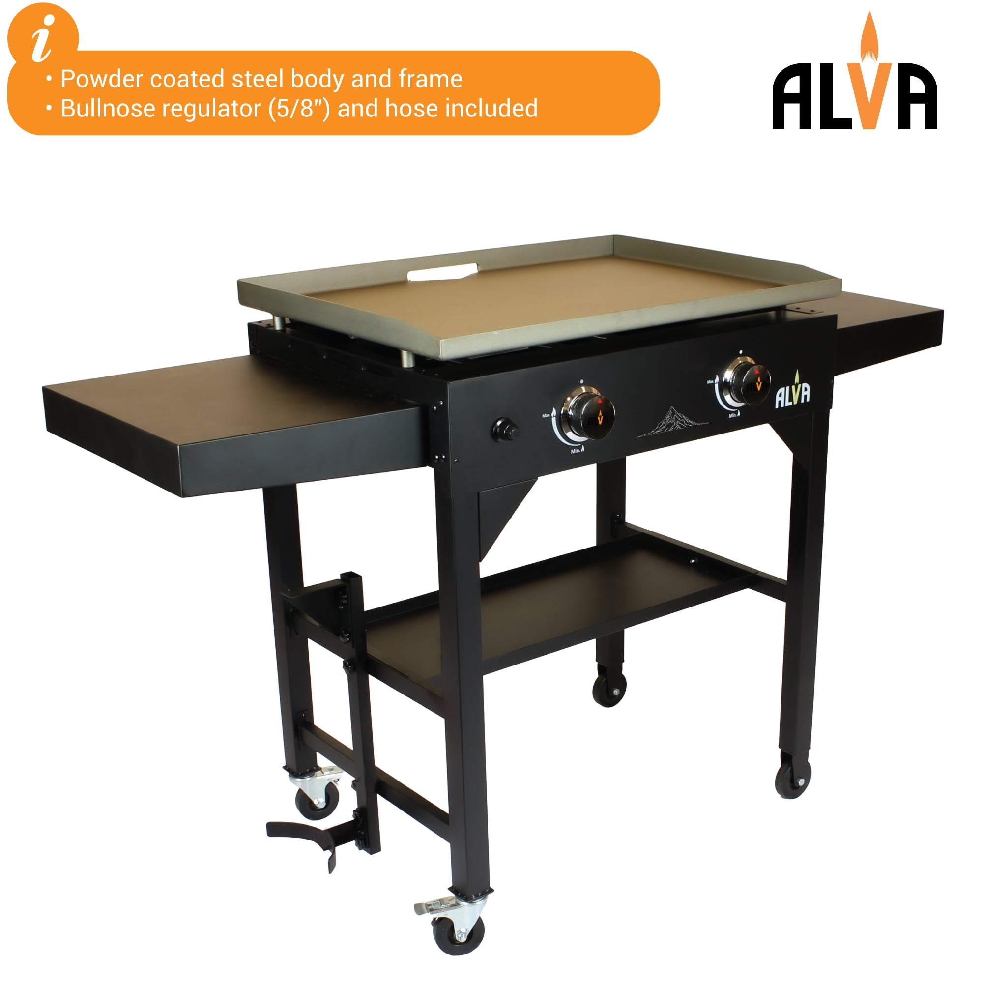 Olympus 2-Burner Gas Griddle BBQ Station