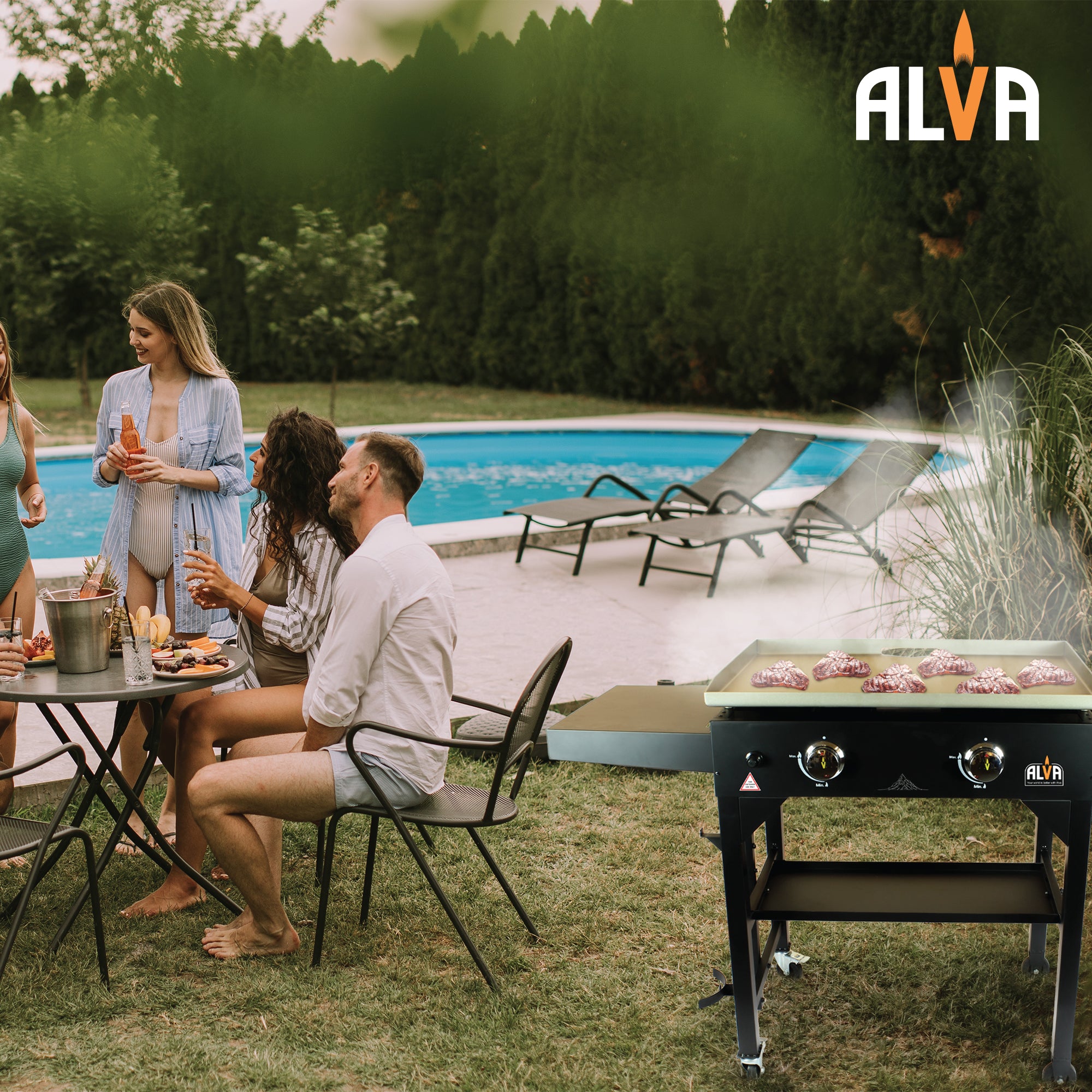 Olympus 2-Burner Gas Griddle BBQ Station