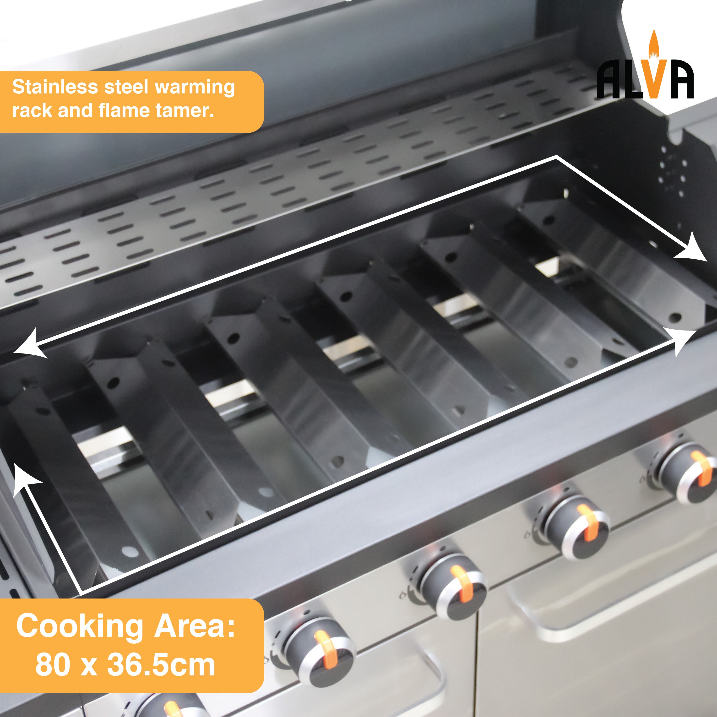 Sierra-6 Burner BBQ With Side Burner – Stainless Steel / Black + FREE TOOL SET