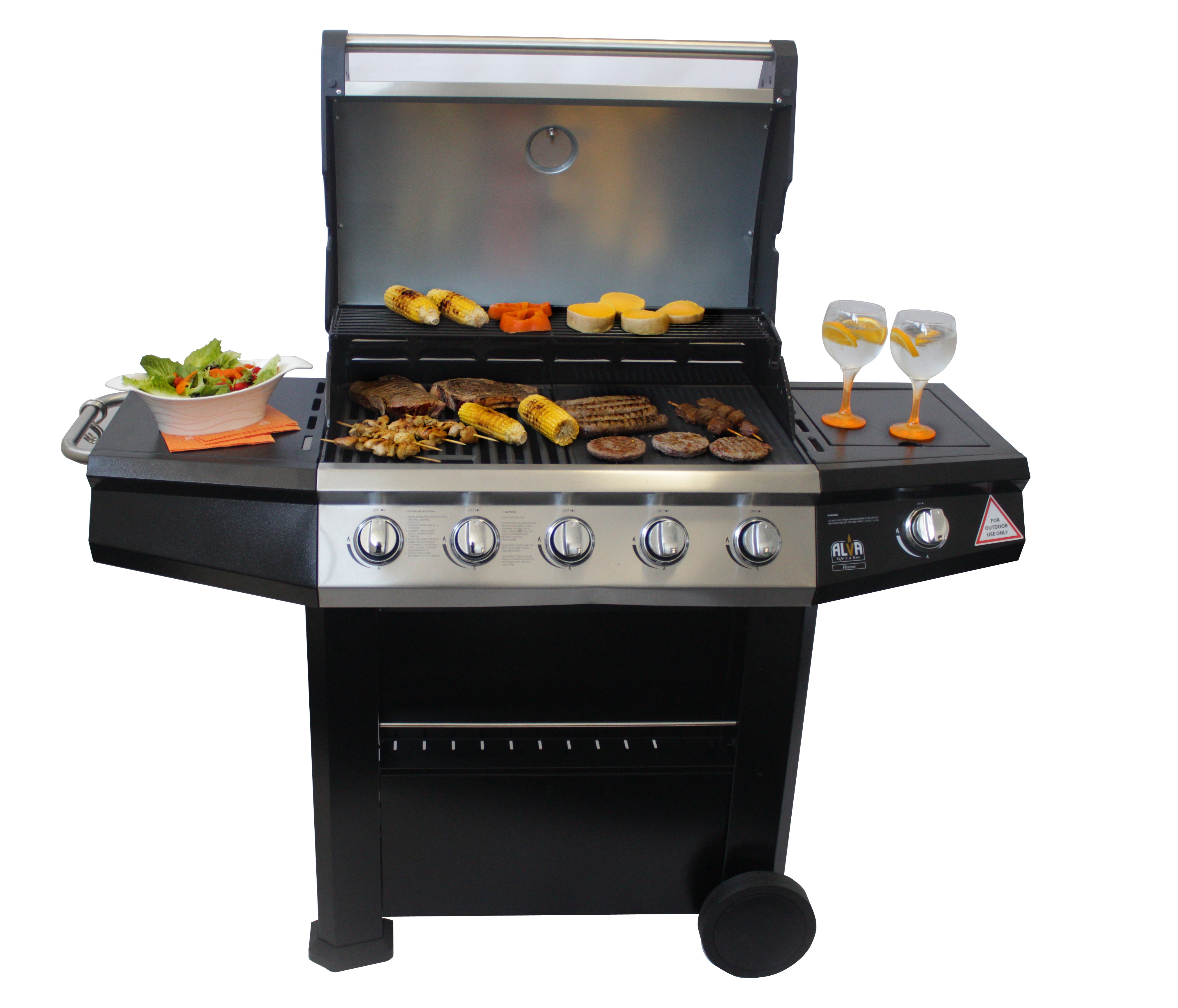 Finesse 5-Burner Stainless Steel Gas BBQ With Side Burner