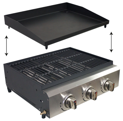 ATACAMA TABLETOP 3 BURNER GAS PLANCHA GRILL BBQ
