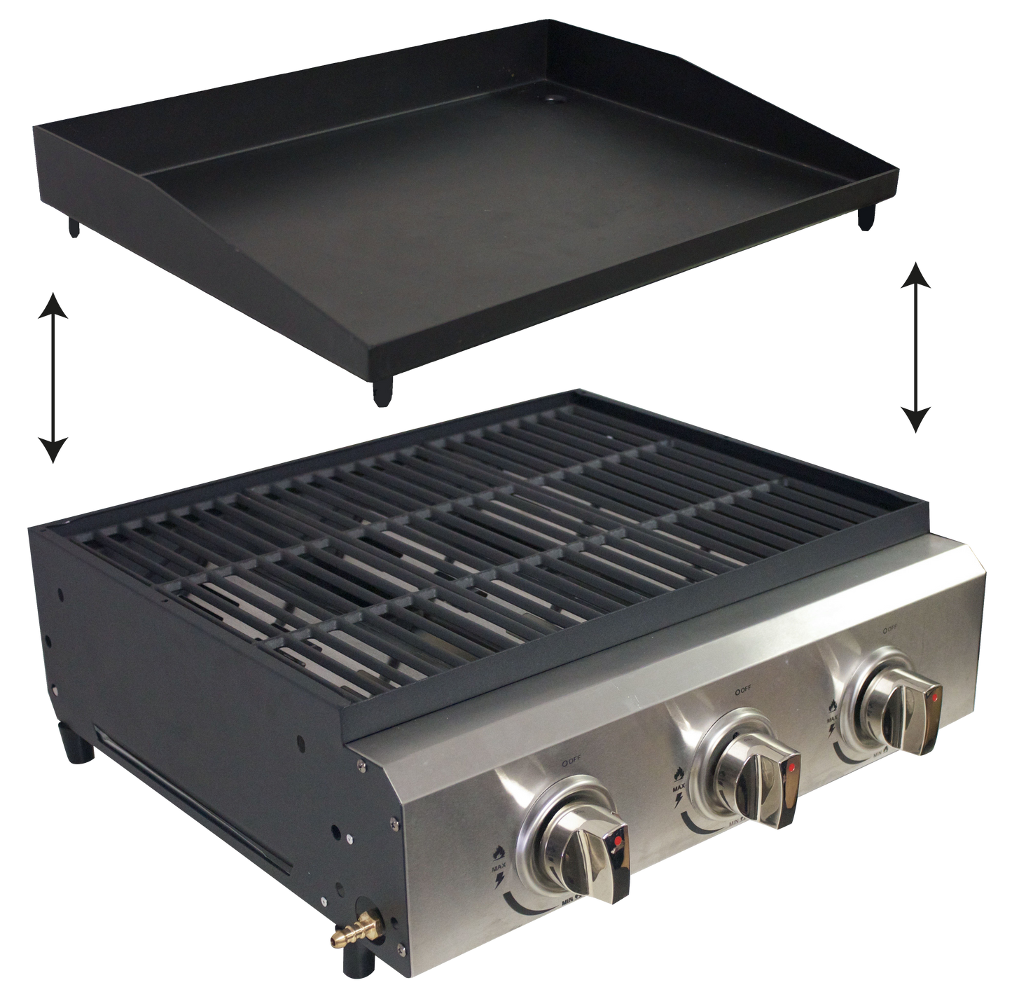 ATACAMA TABLETOP 3-BURNER GAS PLANCHA & GRILL BBQ