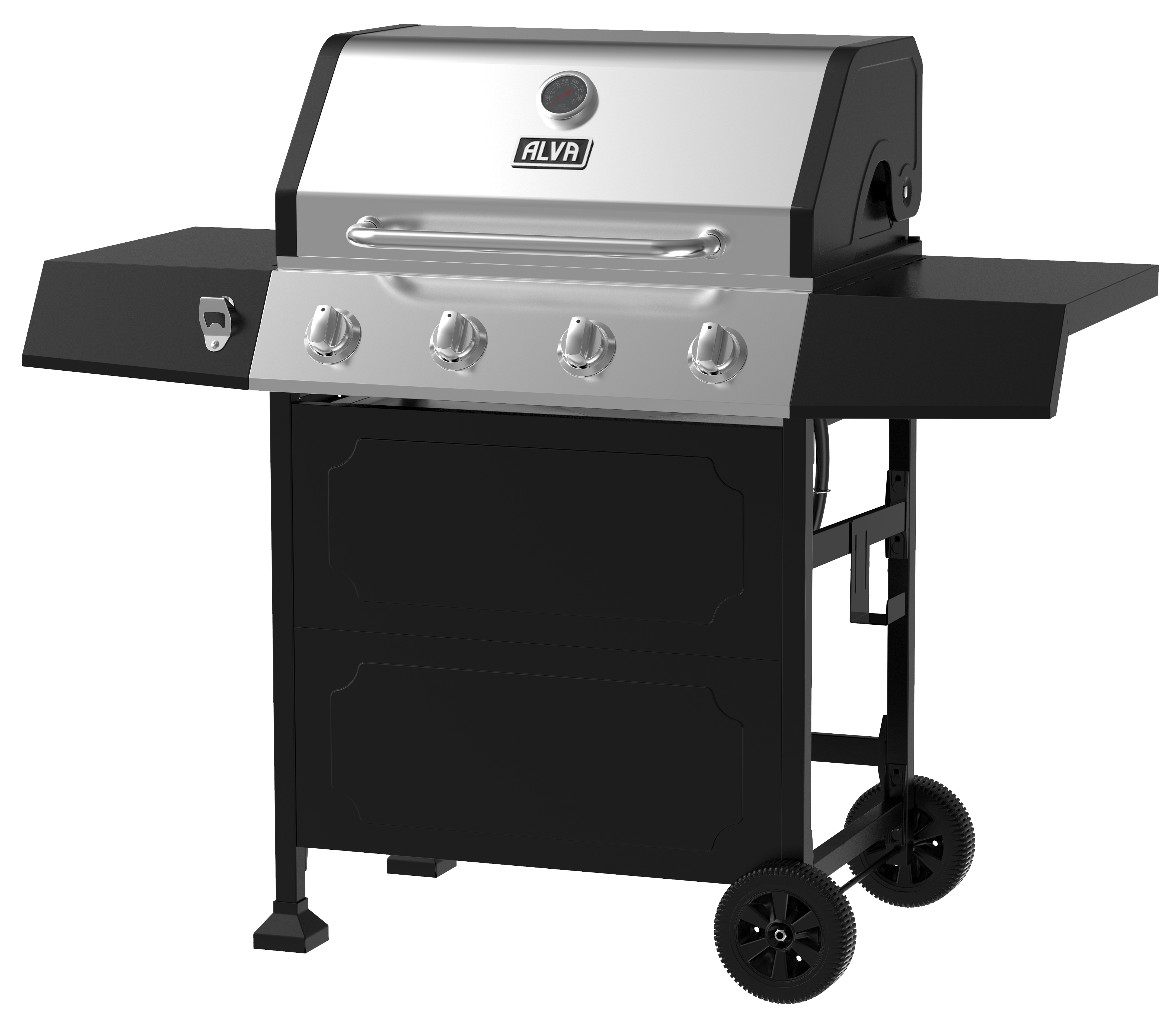 Super 4-Burner Stainless Steel Gas BBQ