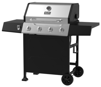 SUPER 4-BURNER STAINLESS STEEL GAS BBQ