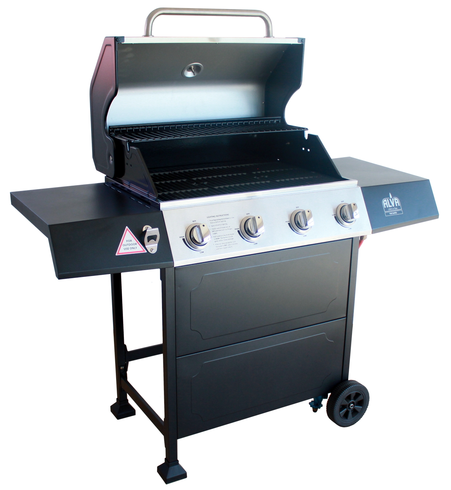 SUPER 4-BURNER STAINLESS STEEL GAS BBQ