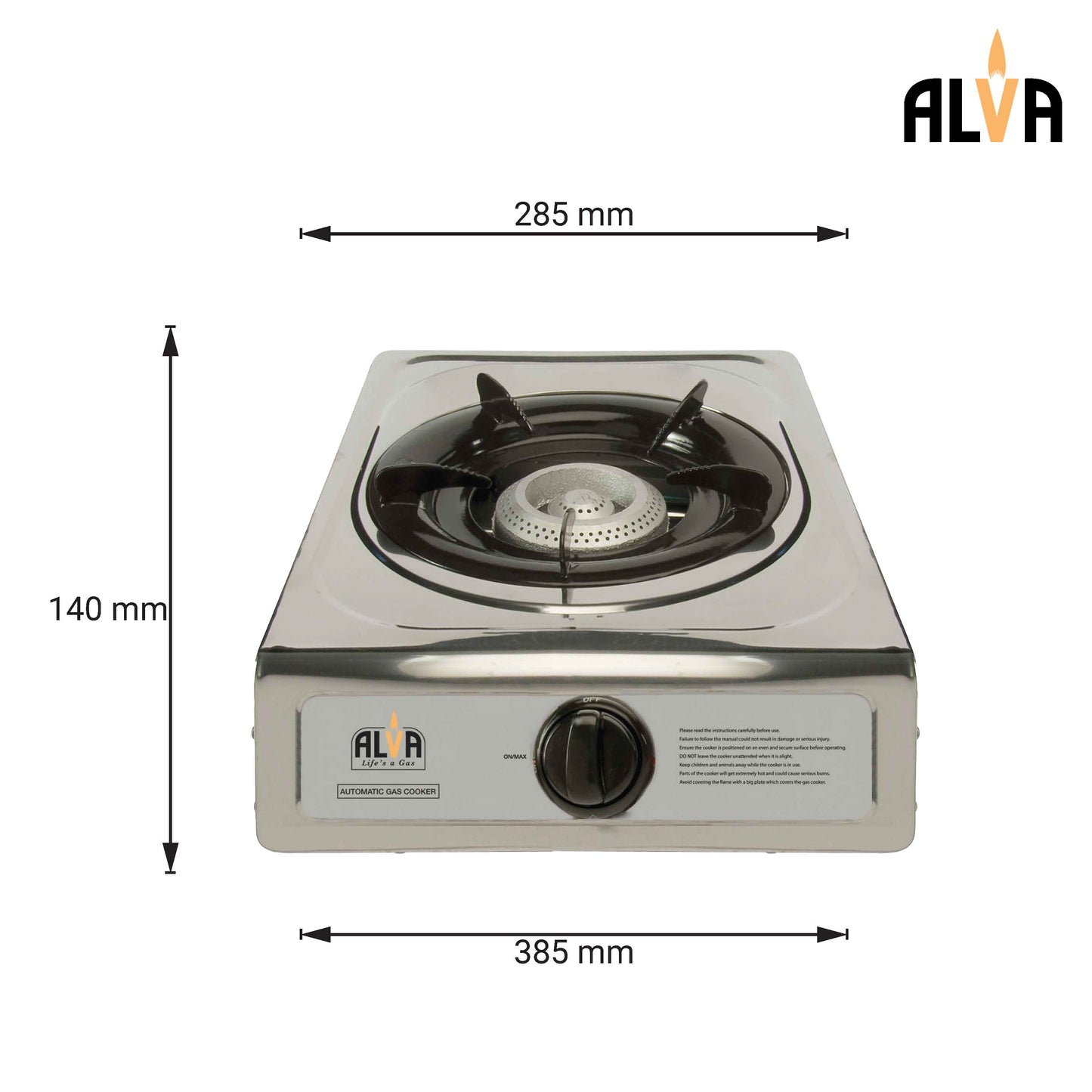 SINGLE BURNER STAINLESS STEEL GAS STOVE