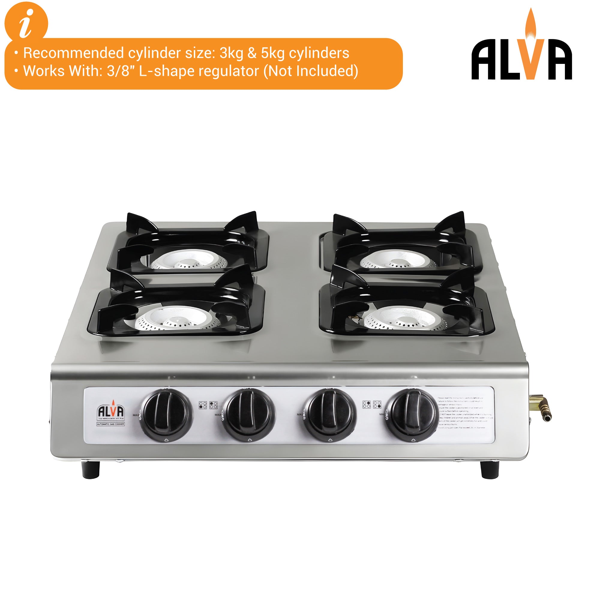 4-Burner Stainless Steel Gas Stove