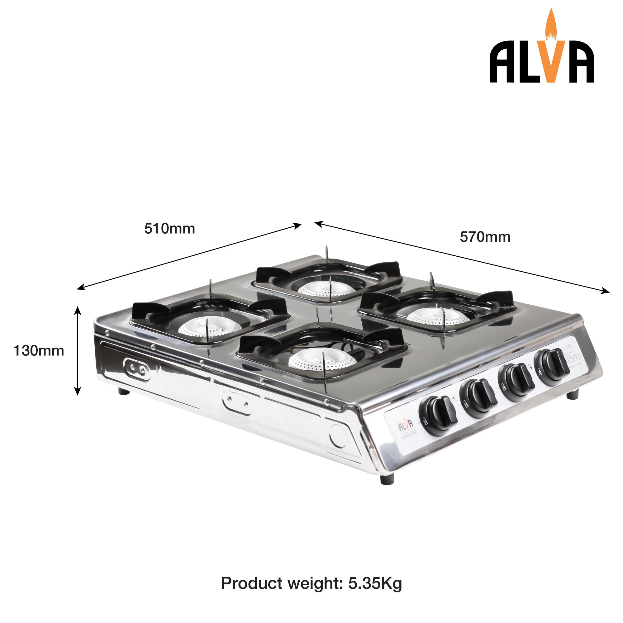 4-Burner Stainless Steel Gas Stove