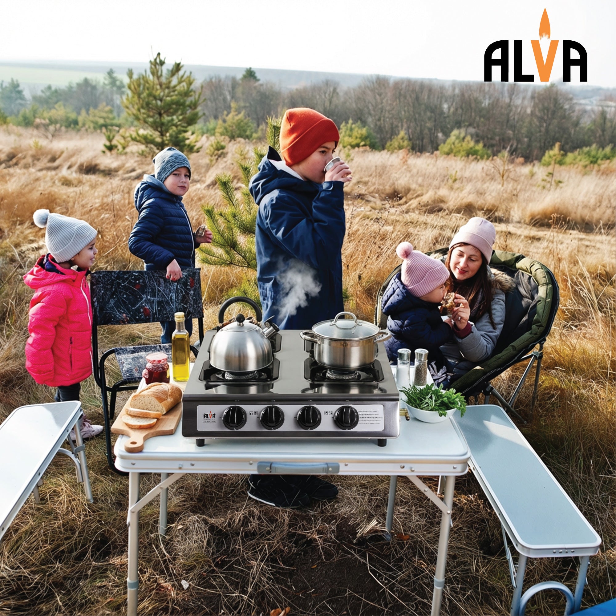 4-Burner Stainless Steel Gas Stove