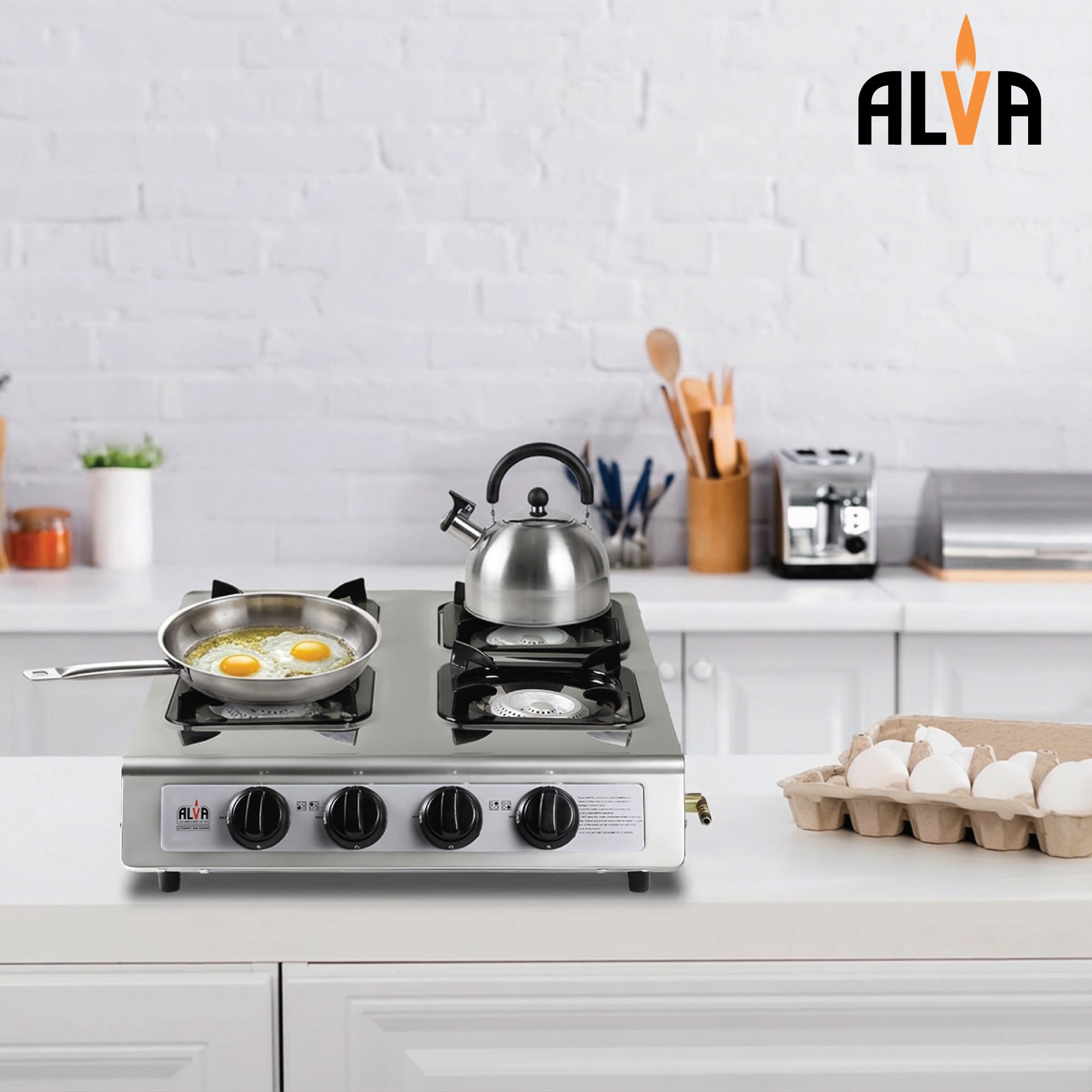 4-Burner Stainless Steel Gas Stove