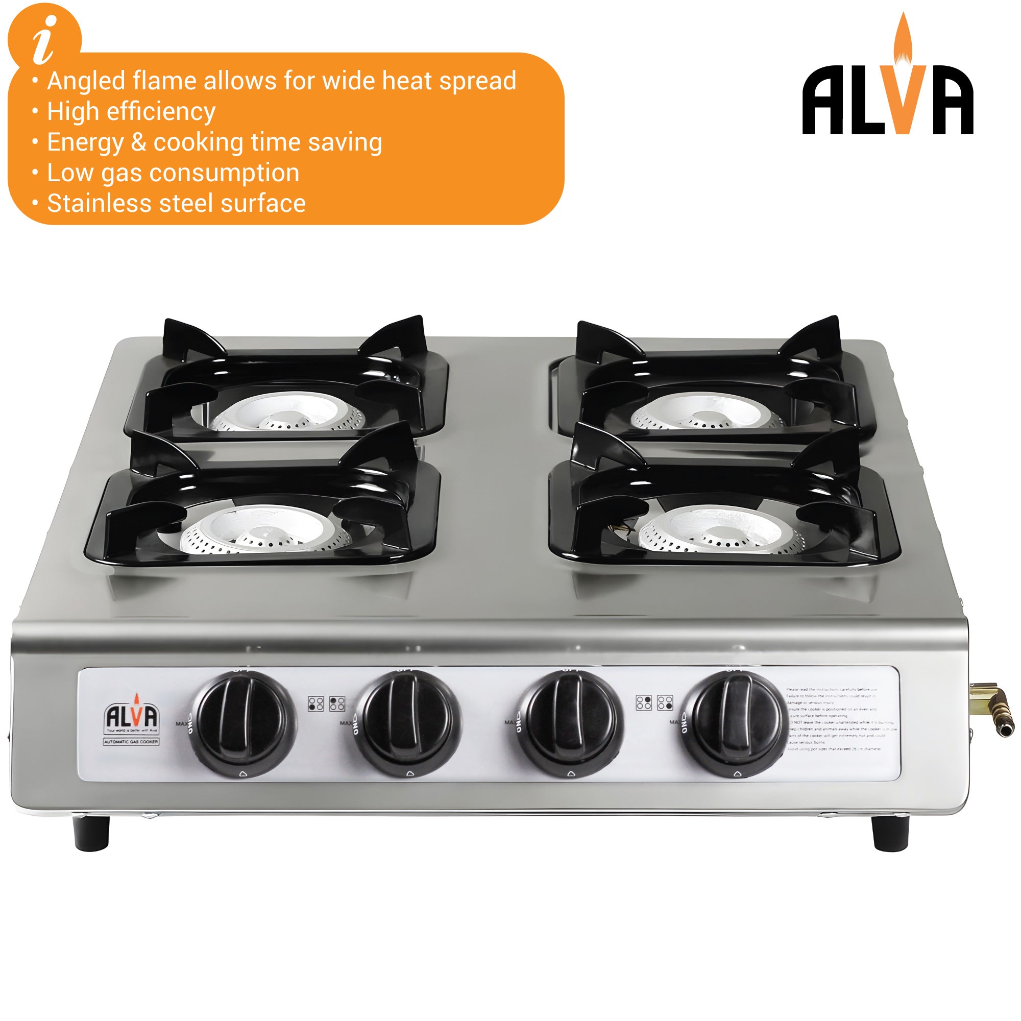 4-Burner Stainless Steel Gas Stove