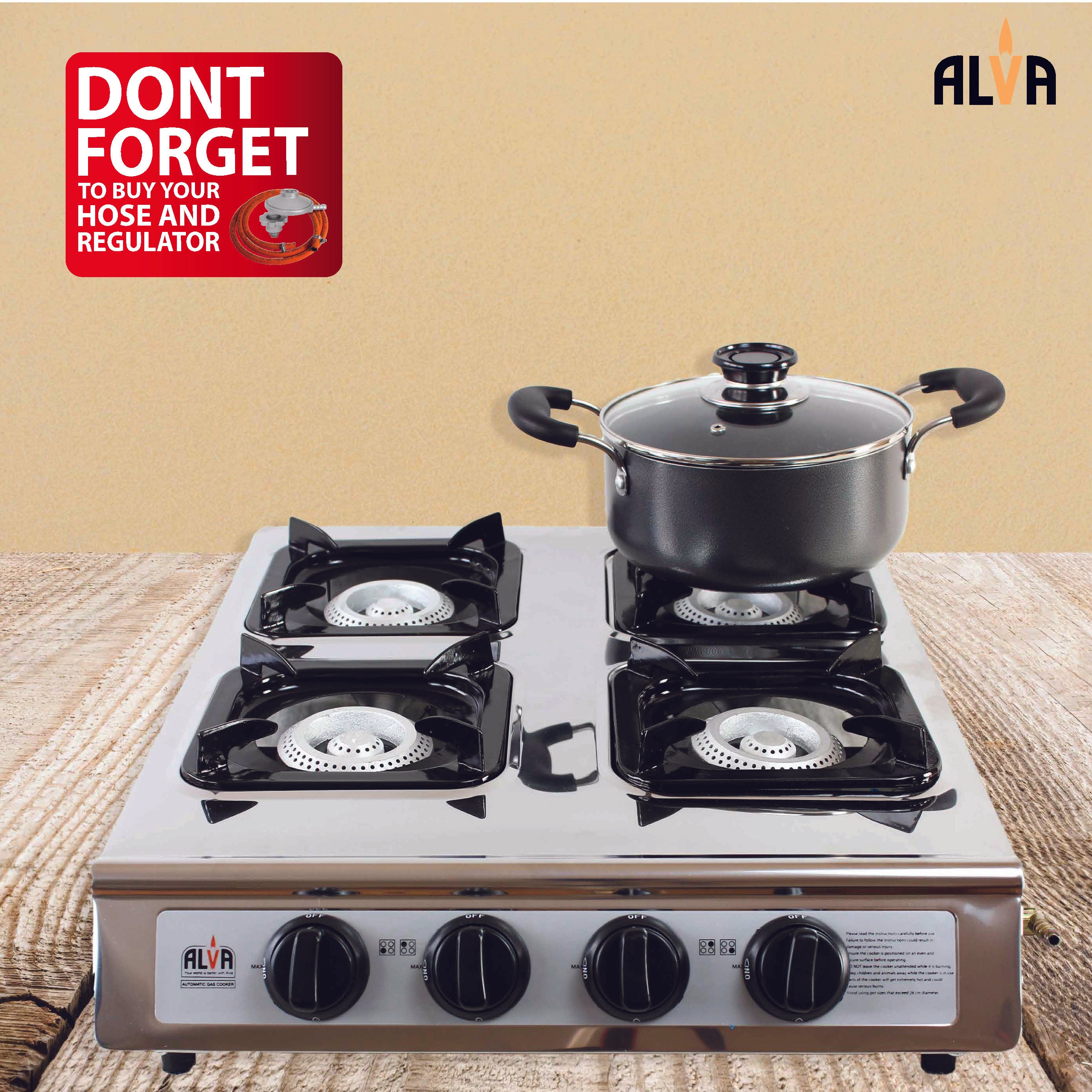 4-Burner Stainless Steel Gas Stove