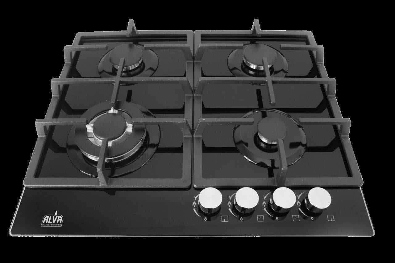 60cm 4-BURNER GAS HOB - GLASS TOP