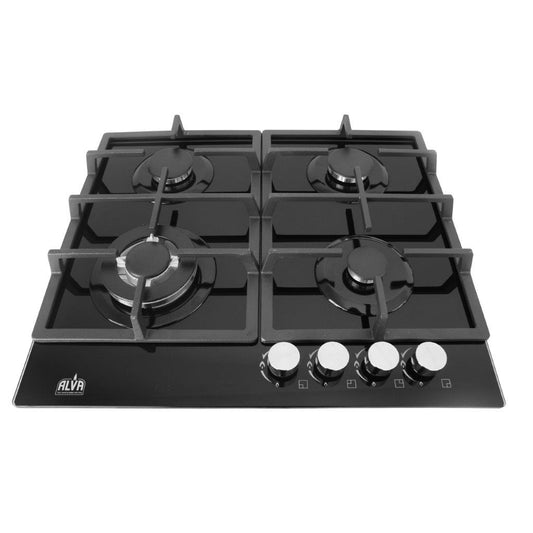 60cm 4-BURNER GAS HOB - GLASS TOP