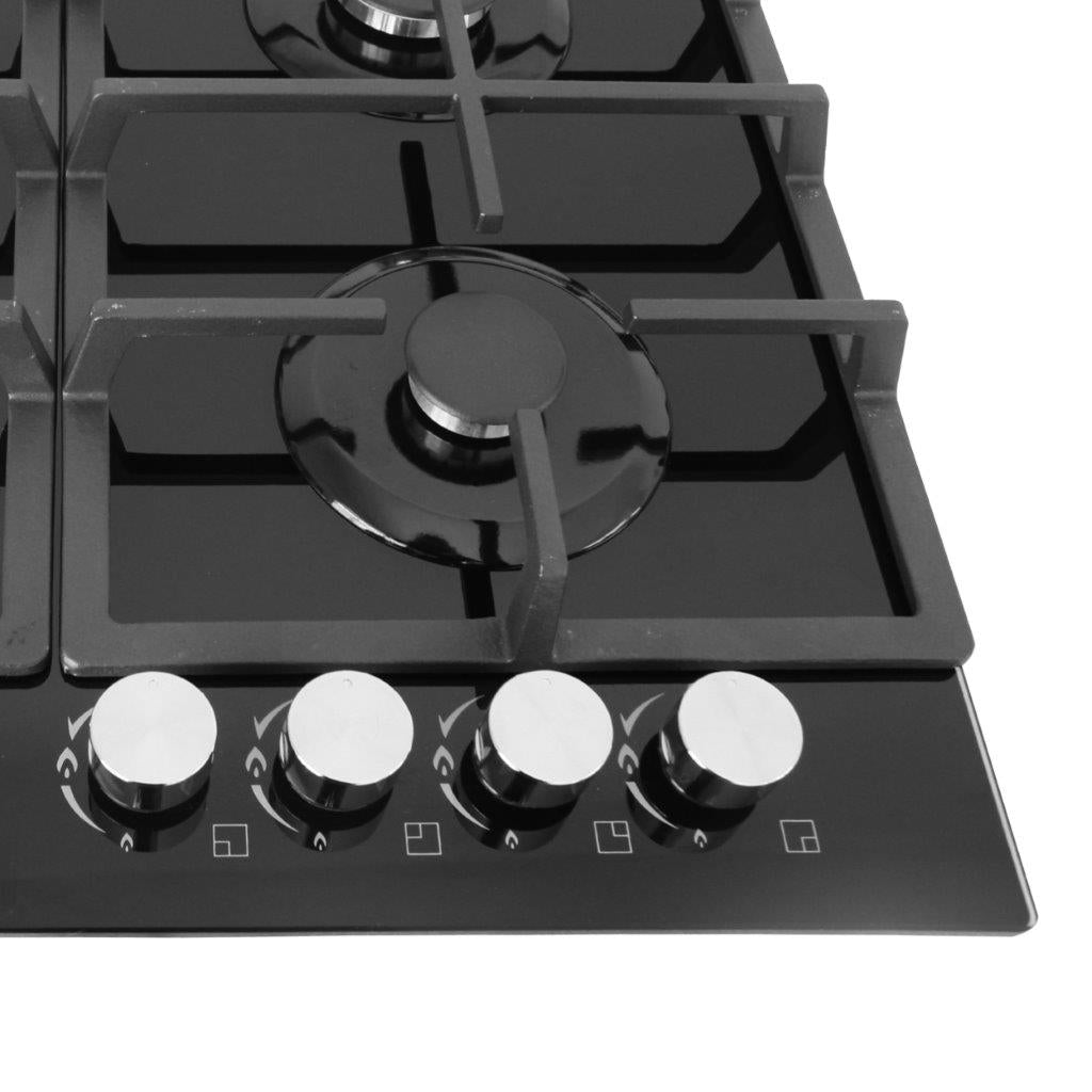 60cm 4-BURNER GAS HOB - GLASS TOP