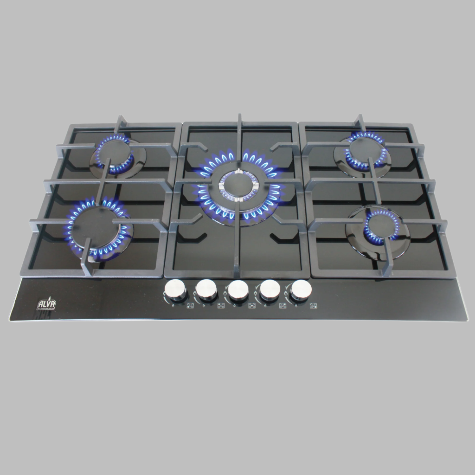 90cm 5-Burner Gas Hob - Glass Top