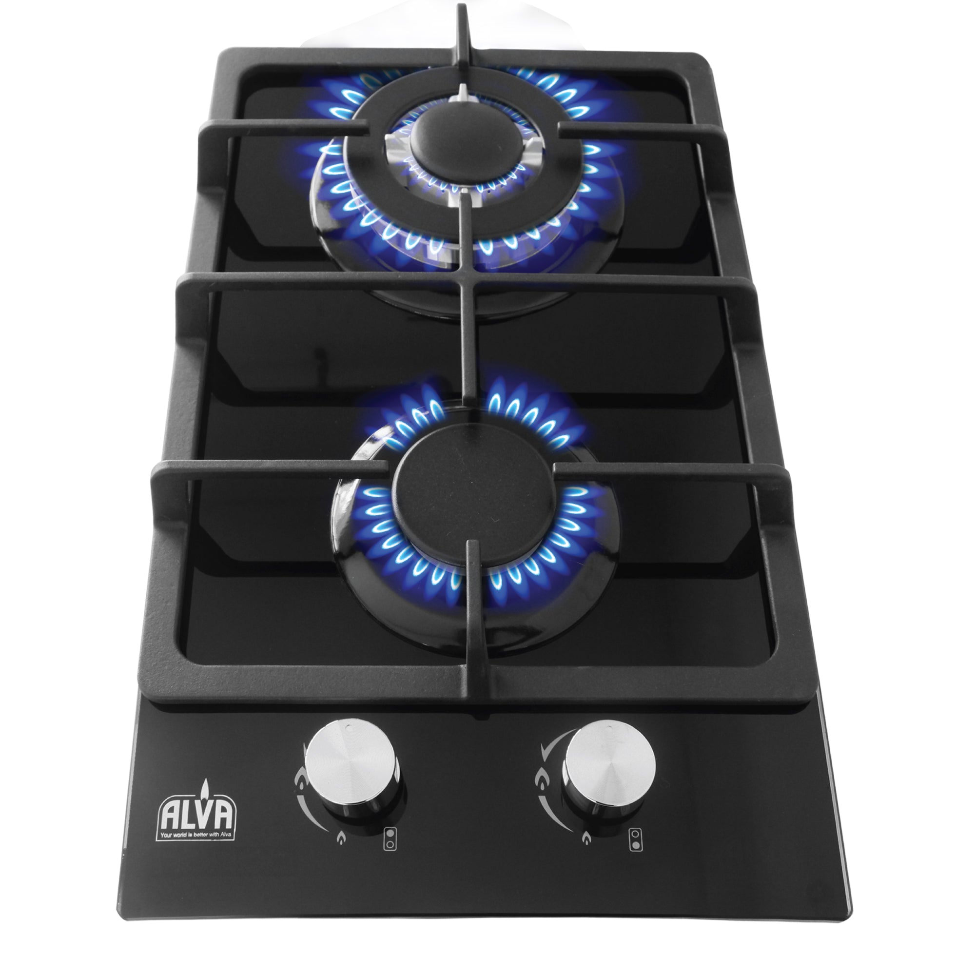 30cm 2-Burner Gas Hob - Glass Top