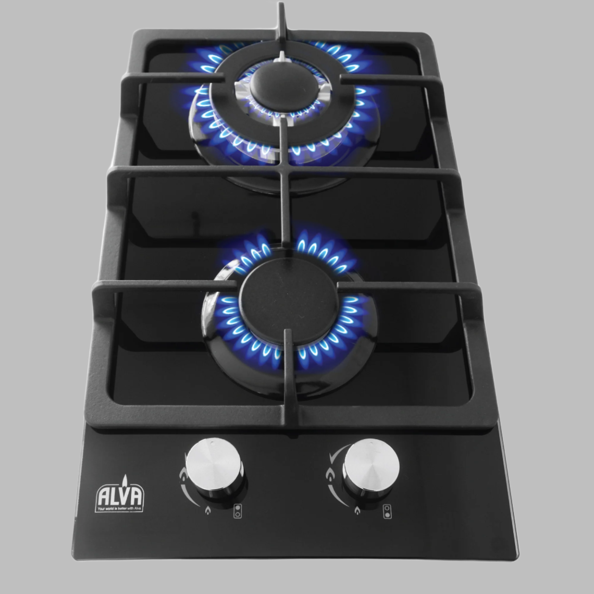 30cm 2-Burner Gas Hob - Glass Top