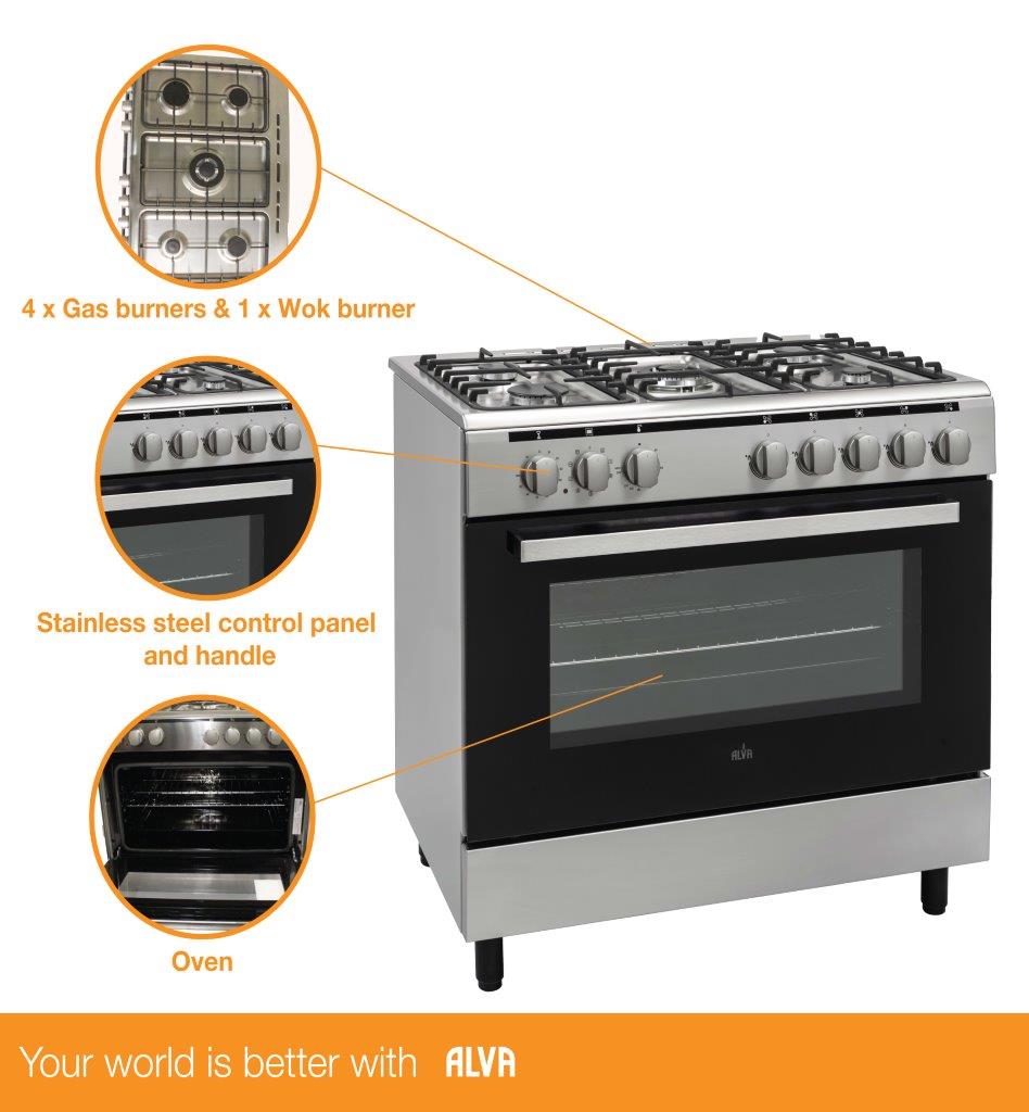 5-Burner Freestanding Gas Electric Cooker Combo (Oven / Stove)