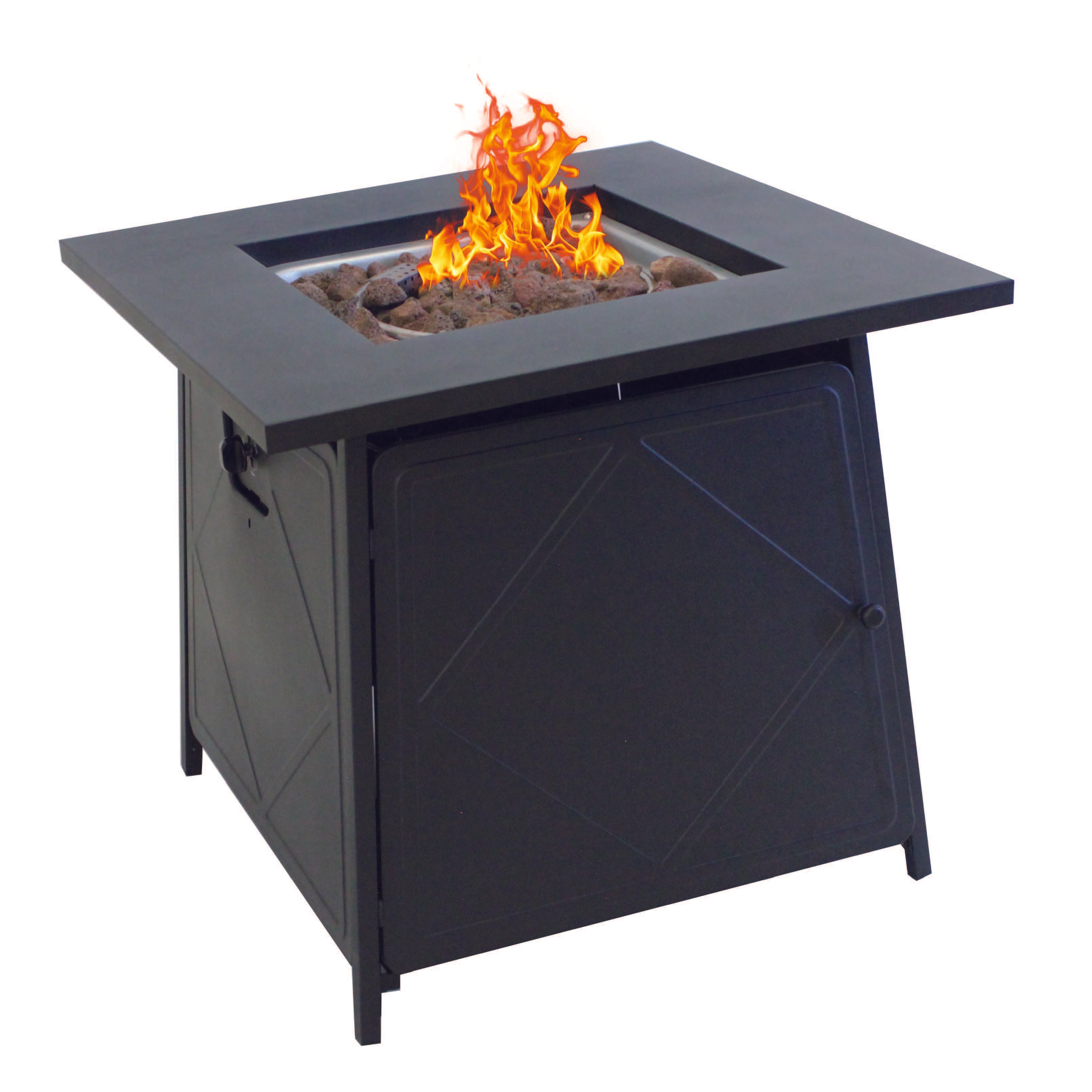 Gas Firetable With Lava Rocks & Lid