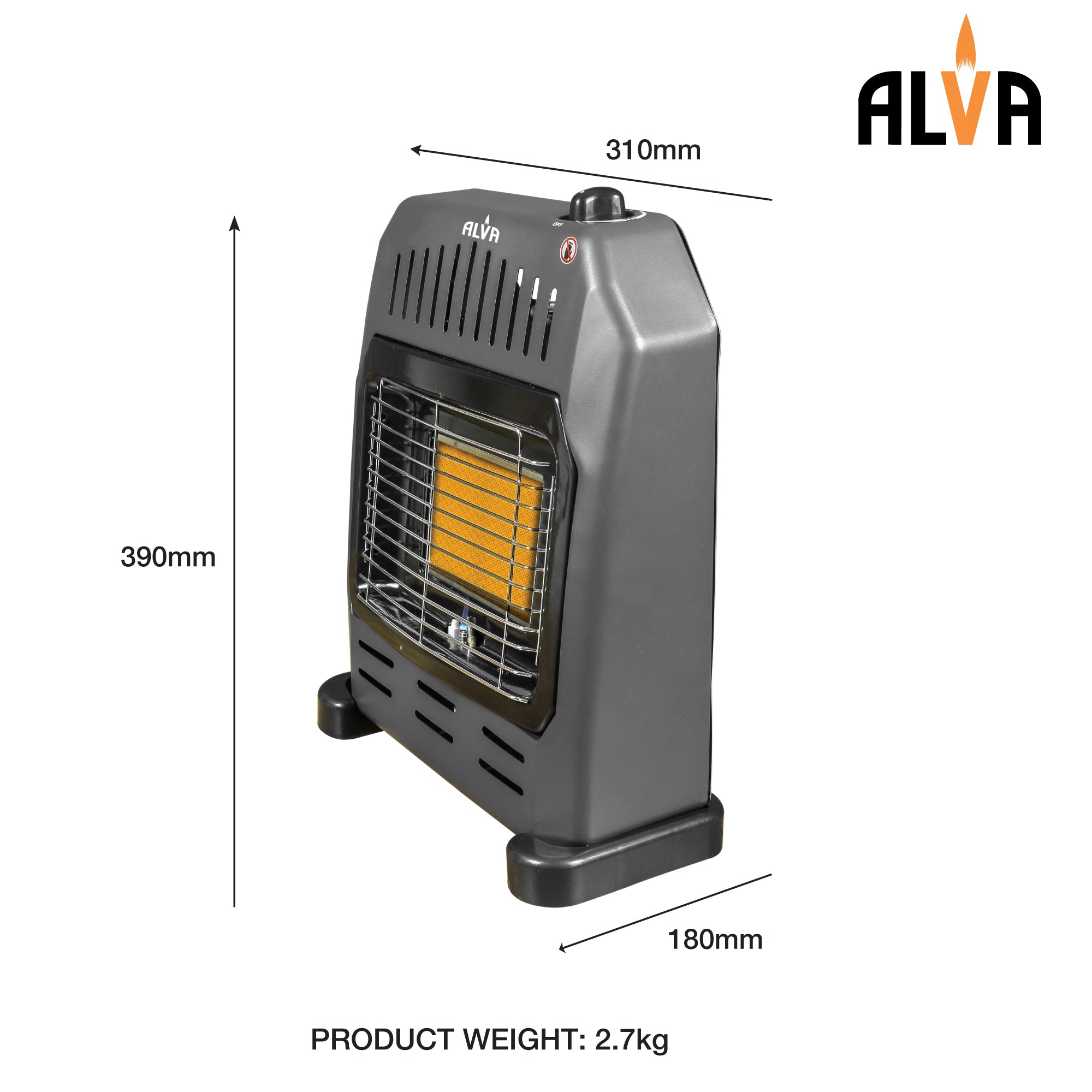 Alva Gas Electric Heater ALVA SINGLE PANEL INDOOR GAS