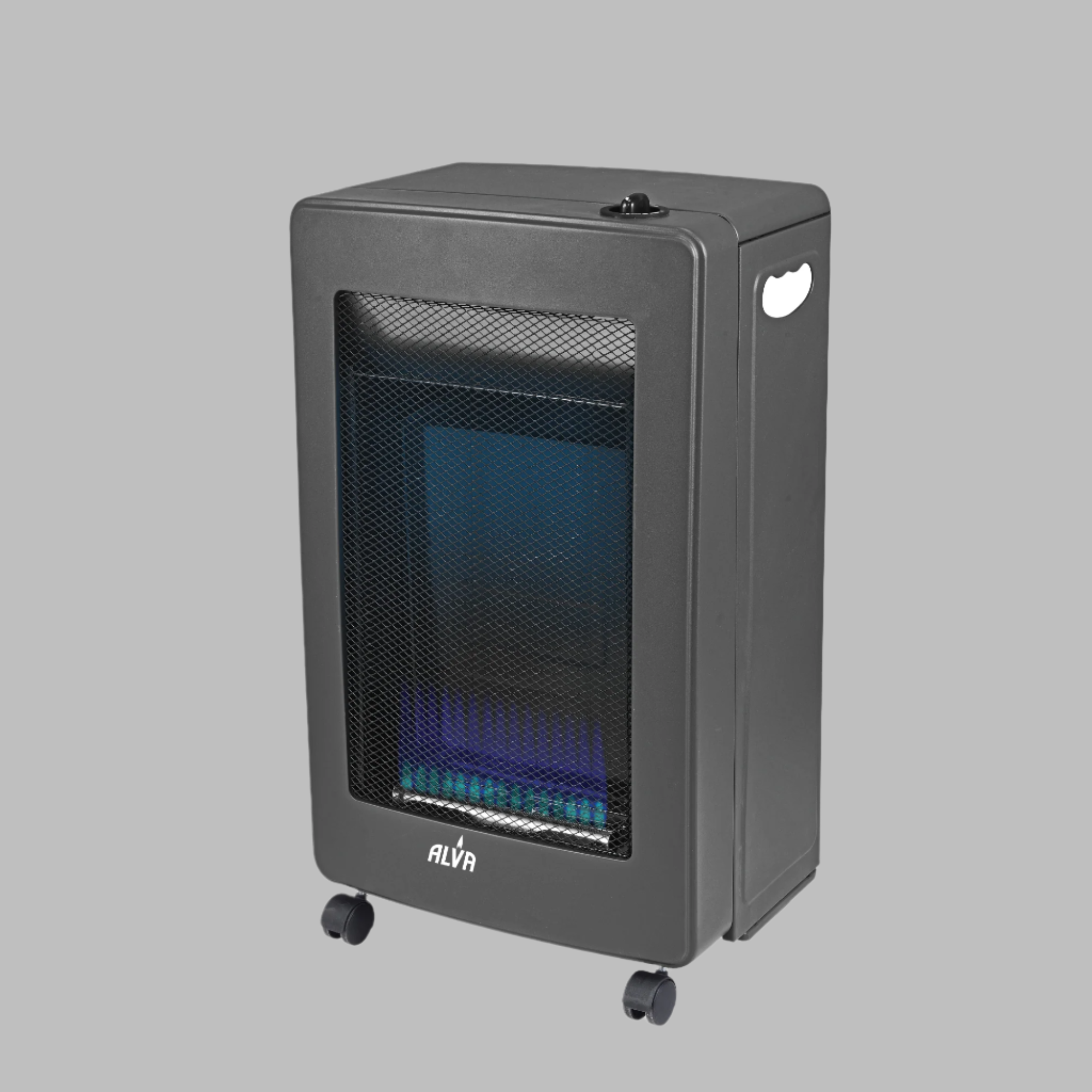 Blue-Flame Convection Roll-About Gas Heater - Black