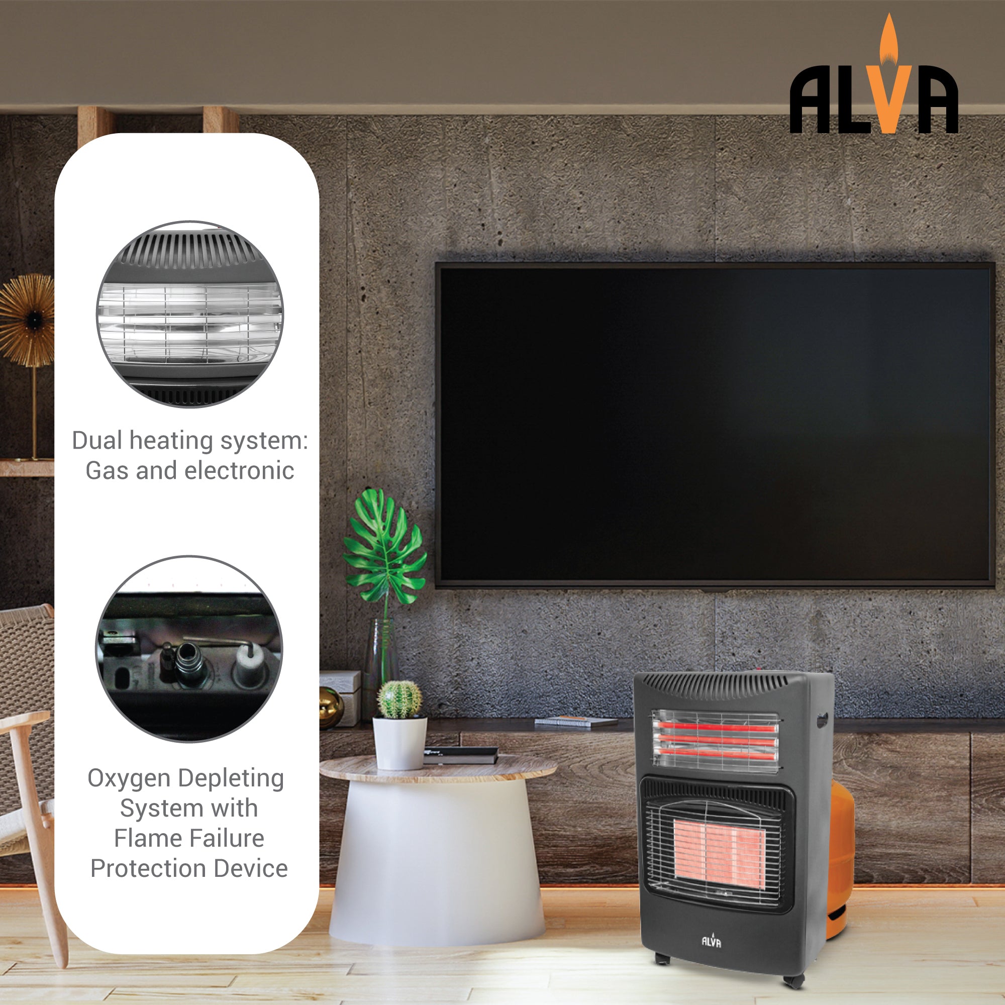 Infrared Radiant Gas & Electric Dual Indoor Heater